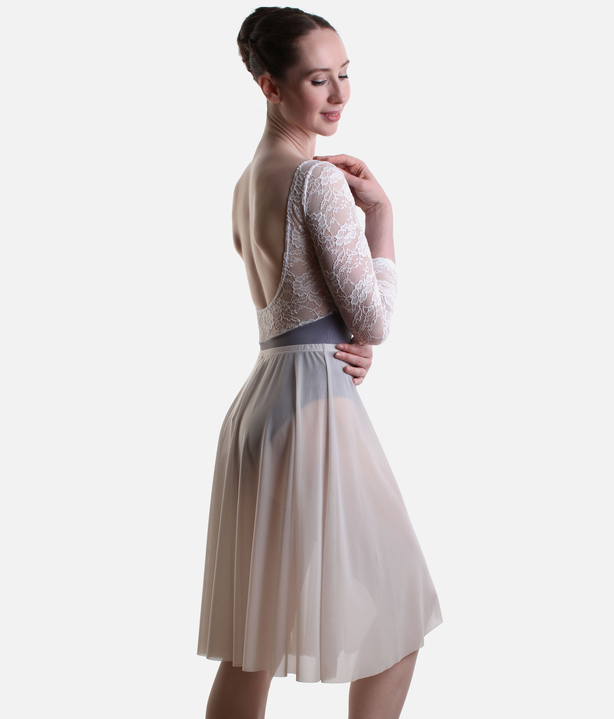 Long Mesh Ballet Skirt, Pull-On Ballet Rehearsal Skirt - ARIANA