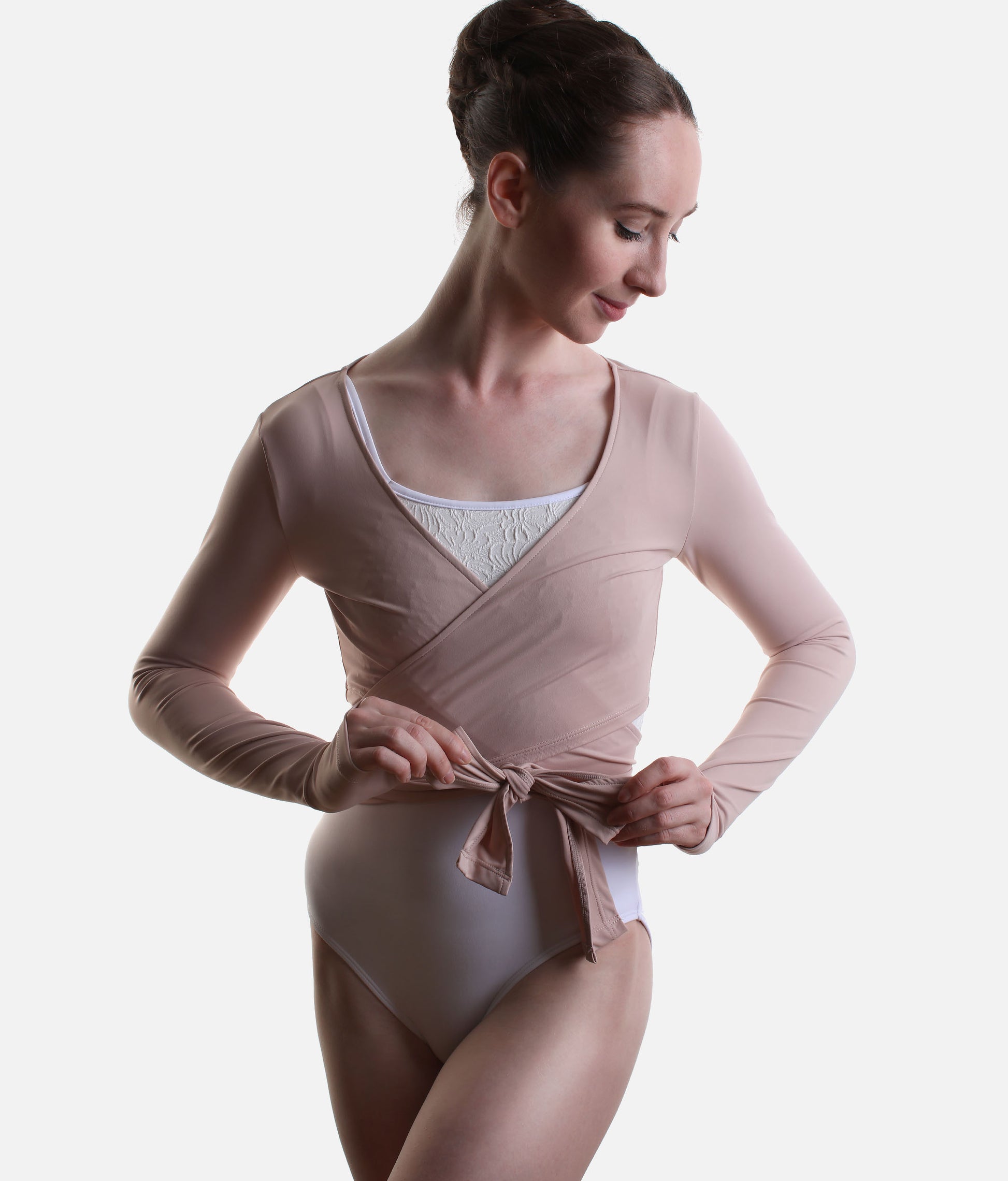 Ballet WRAP TOP for Dancers, Soft Long Sleeve Warm Up Layer