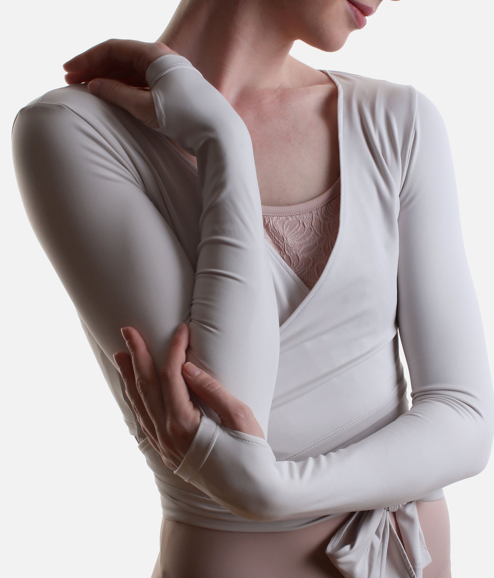 Ballet WRAP TOP for Dancers, Soft Long Sleeve Warm Up Layer