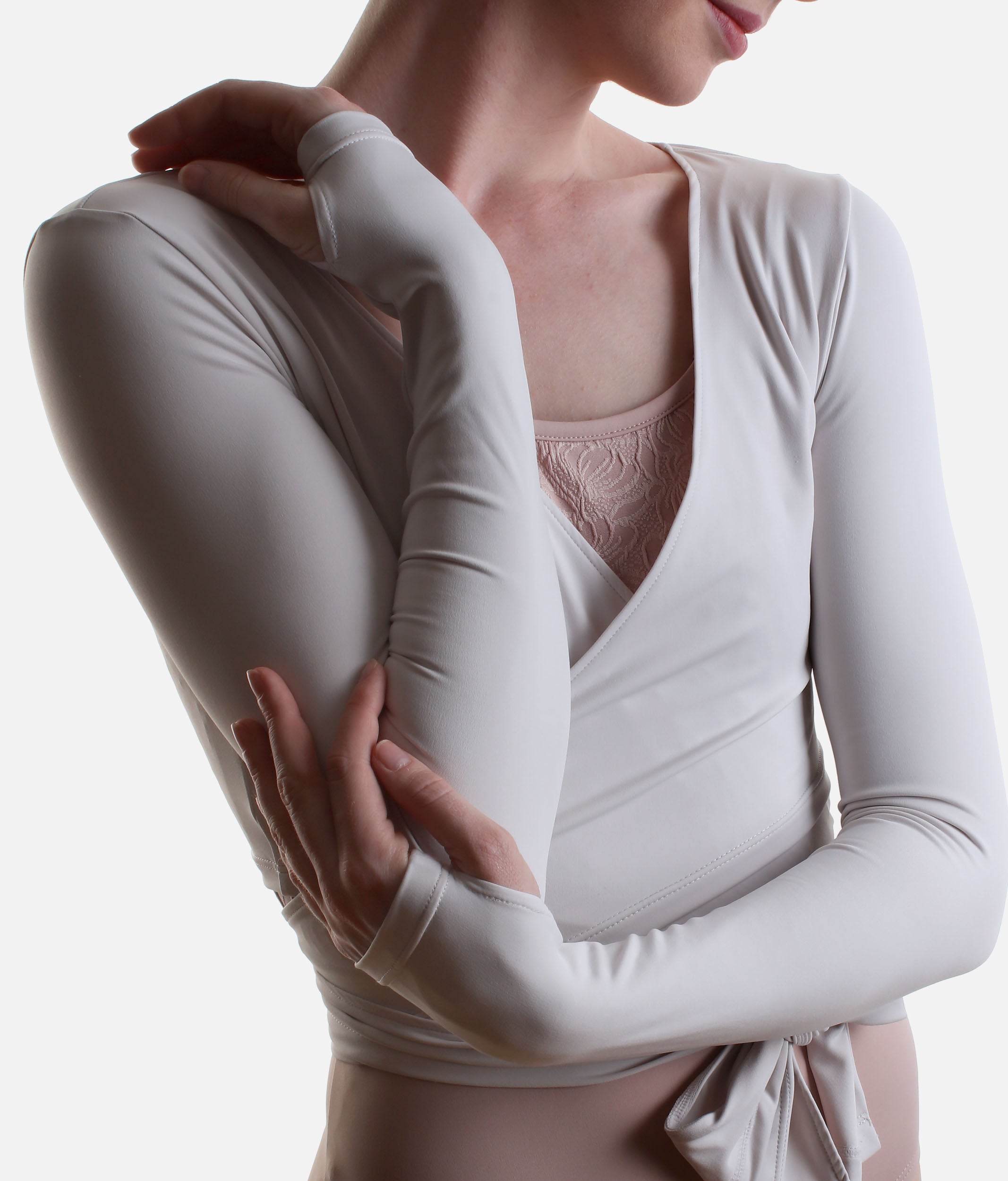 Ballet WRAP TOP for Dancers, Soft Long Sleeve Warm Up Layer