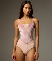 Bodile Bella Bon Bon Camisole Ballet Leotard – Pink Velvet & Mesh