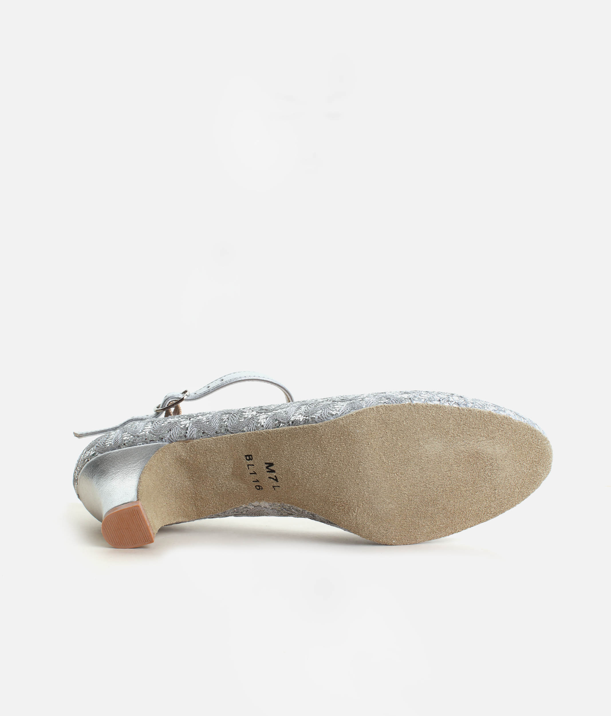 BL116 - Low Heel Ballroom Dance Shoes, Sparkle Fabric with Suede Sole