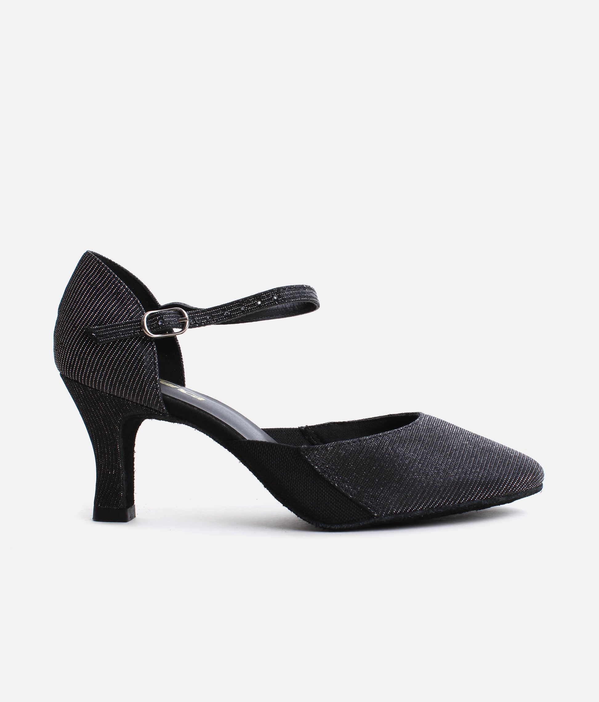 BL118 - Sparkling Ballroom Practice Shoes with Buckle Strap & Full Suede Sole