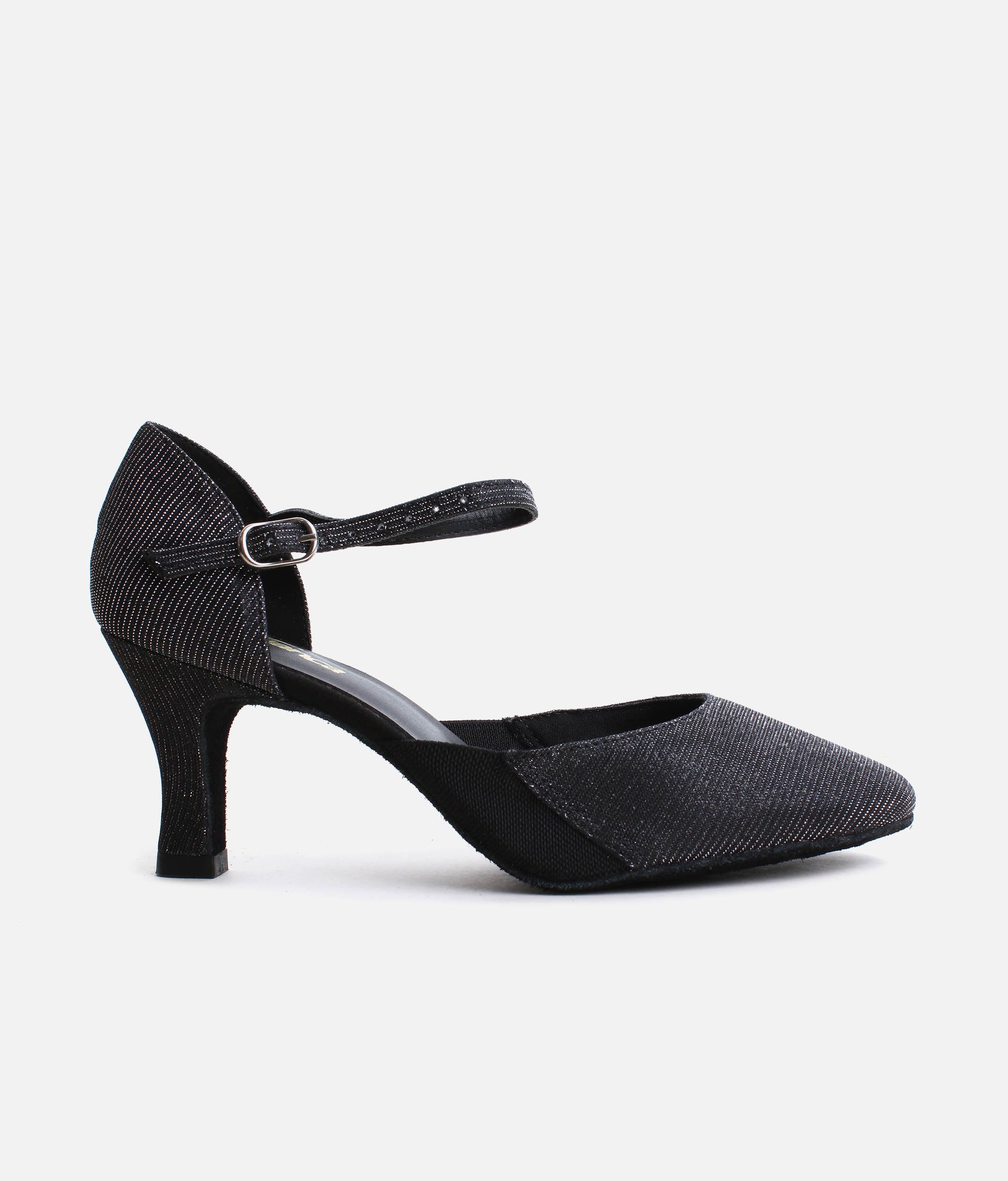 BL118 - Sparkling Ballroom Practice Shoes with Buckle Strap & Full Suede Sole