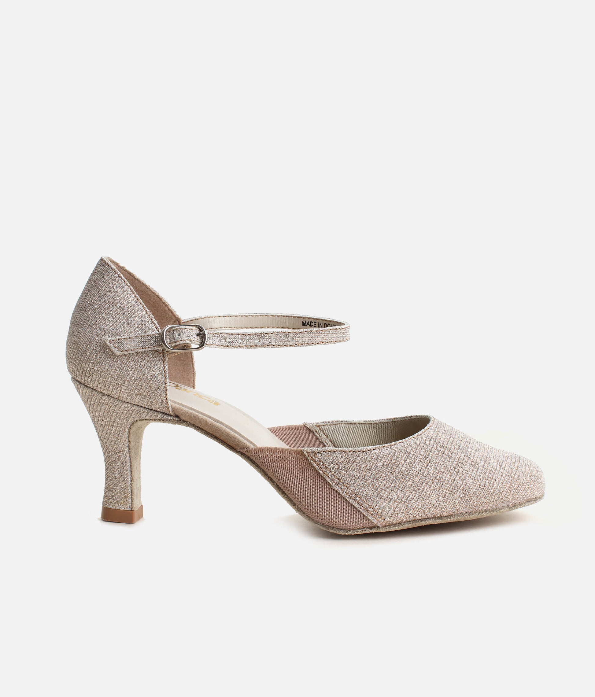 BL118 - Sparkling Ballroom Practice Shoes with Buckle Strap & Full Suede Sole