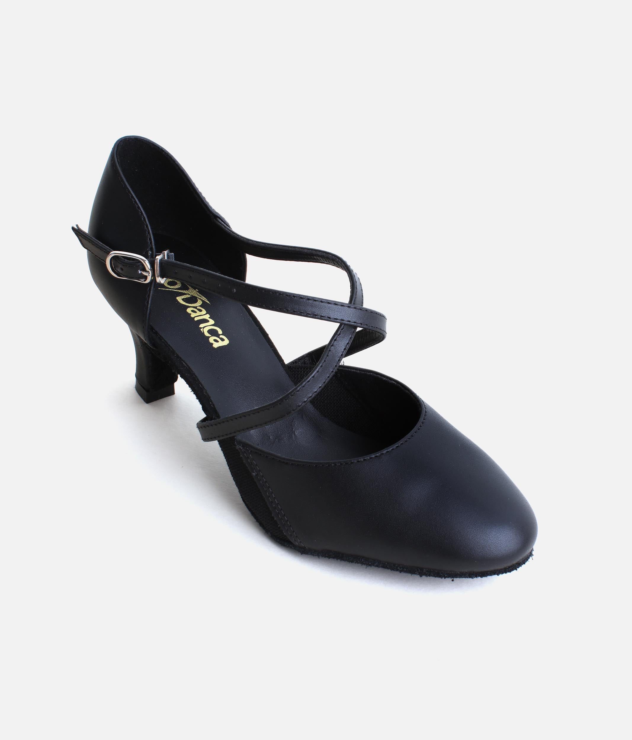 BL124 - Elegant Dance Shoes for Practice & Social with Slim Heel, Cross Straps