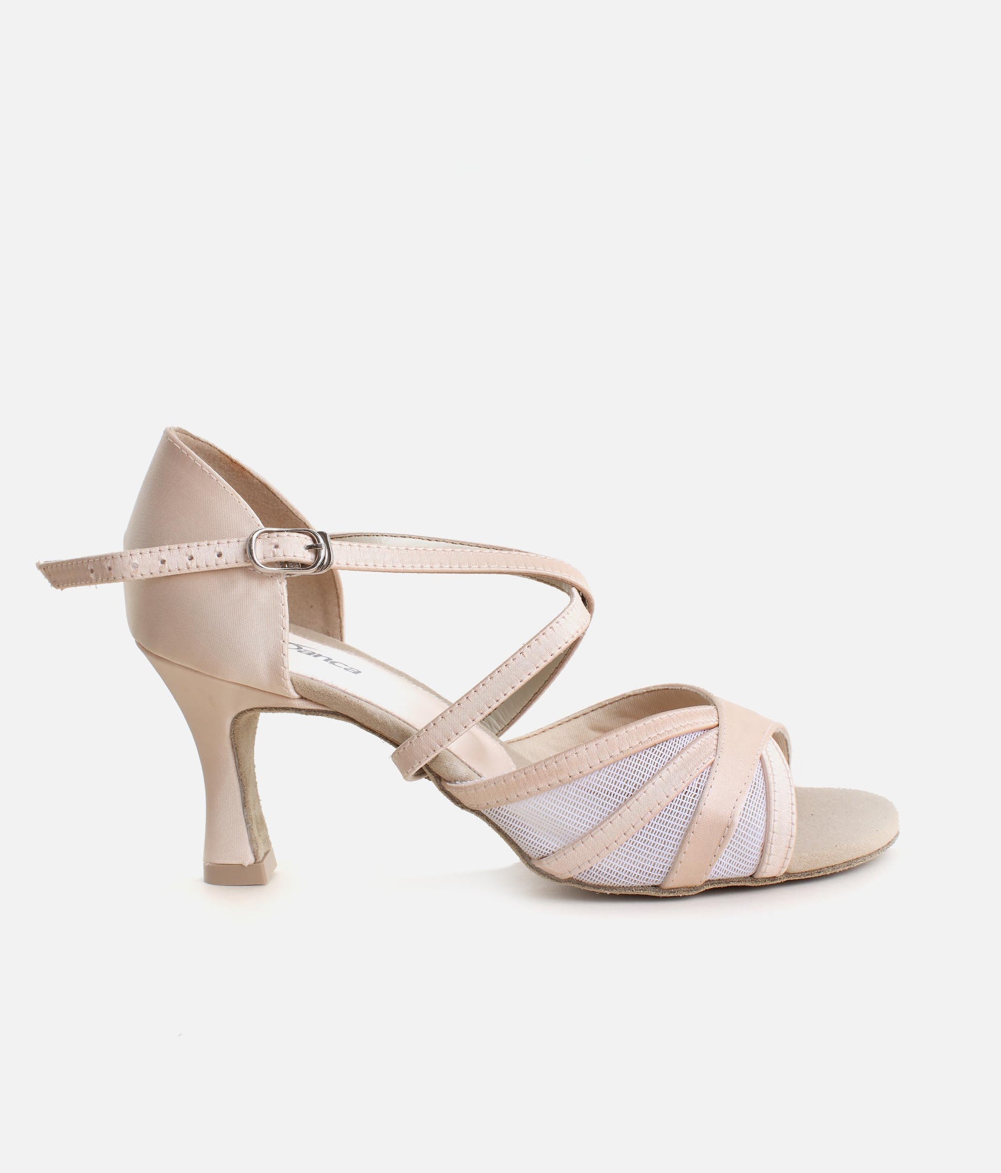 BL162 - Satin Ballroom & Latin Dance Shoes for Women with Elegant Mesh Design