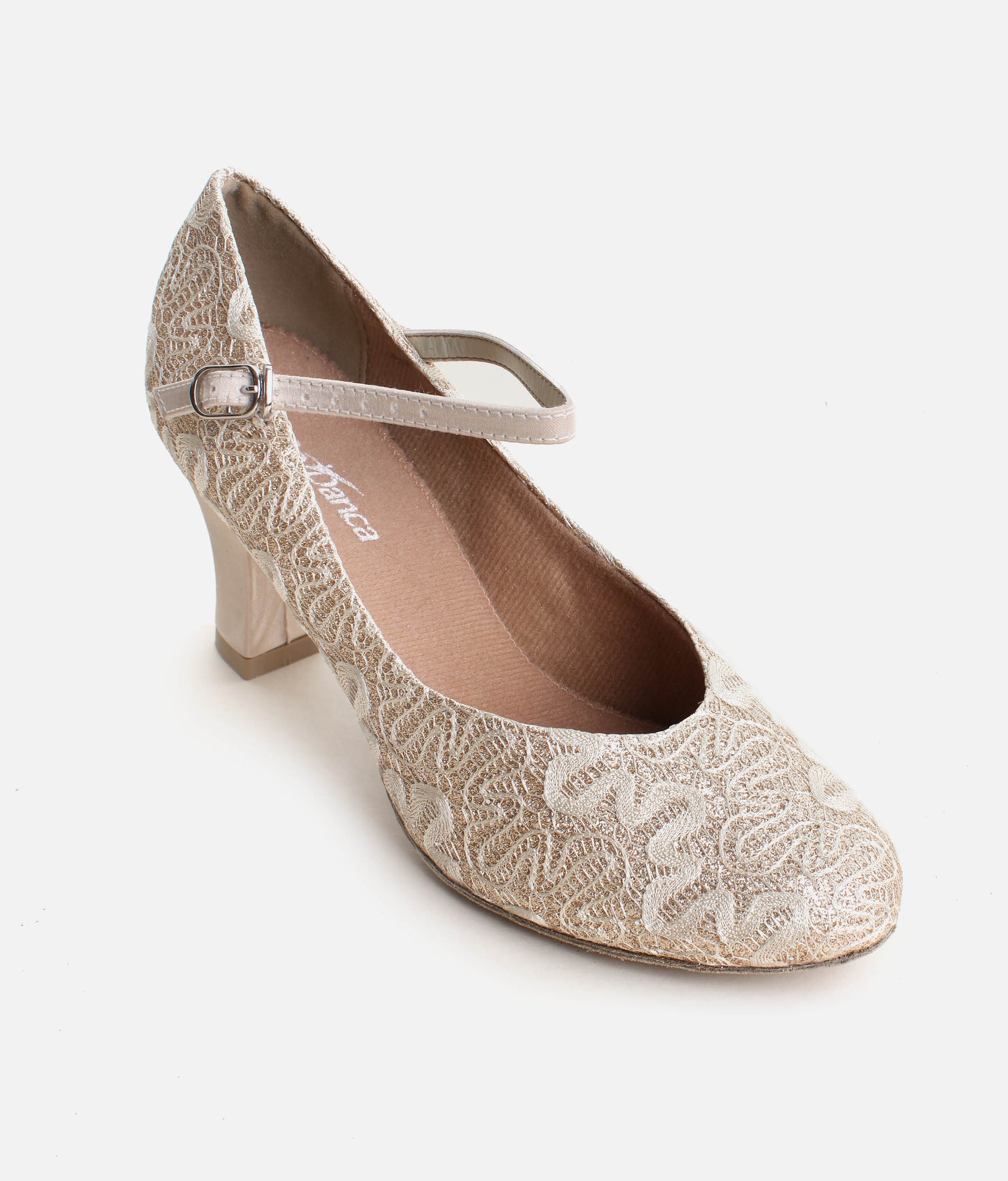 BL166 - Womens Ballroom Heels, Sparkle Fabric Social Dance Shoes