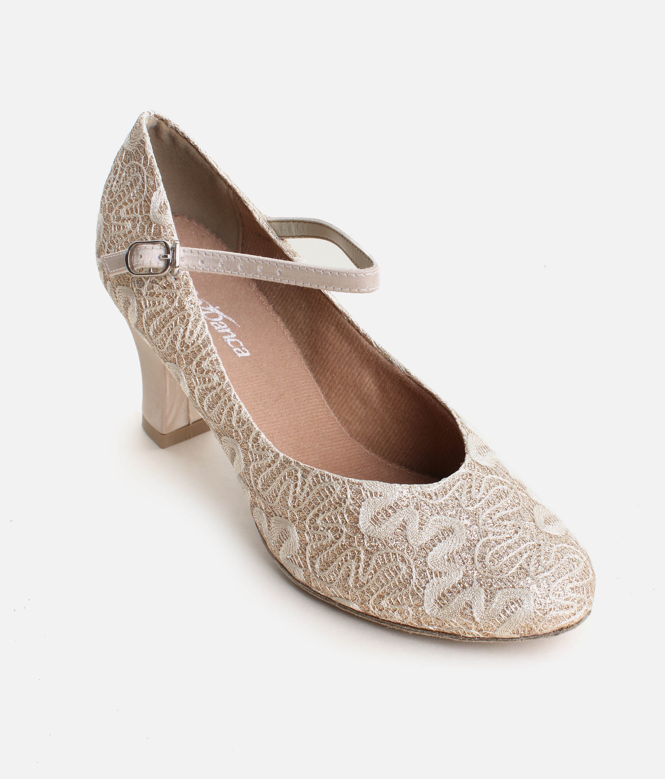 BL166 - Womens Ballroom Heels, Sparkle Fabric Social Dance Shoes