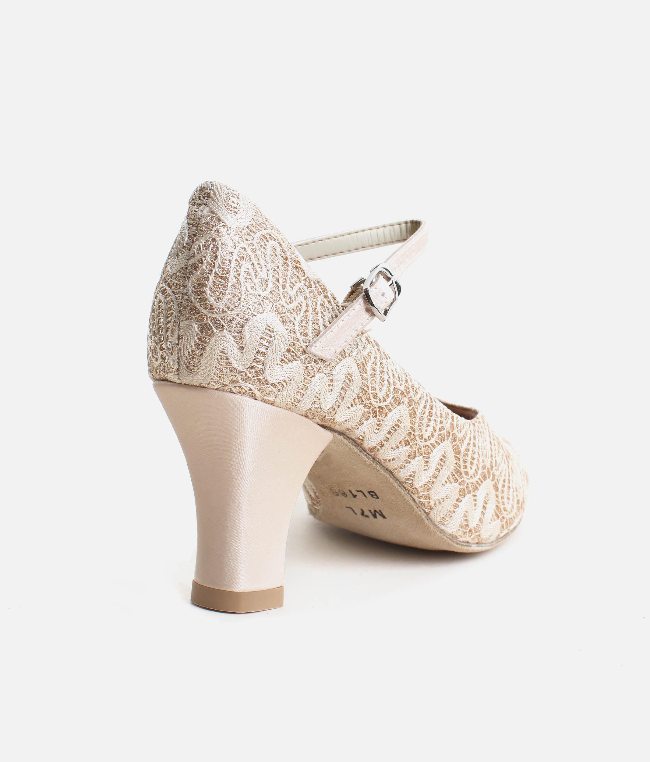 BL166 - Womens Ballroom Heels, Sparkle Fabric Social Dance Shoes
