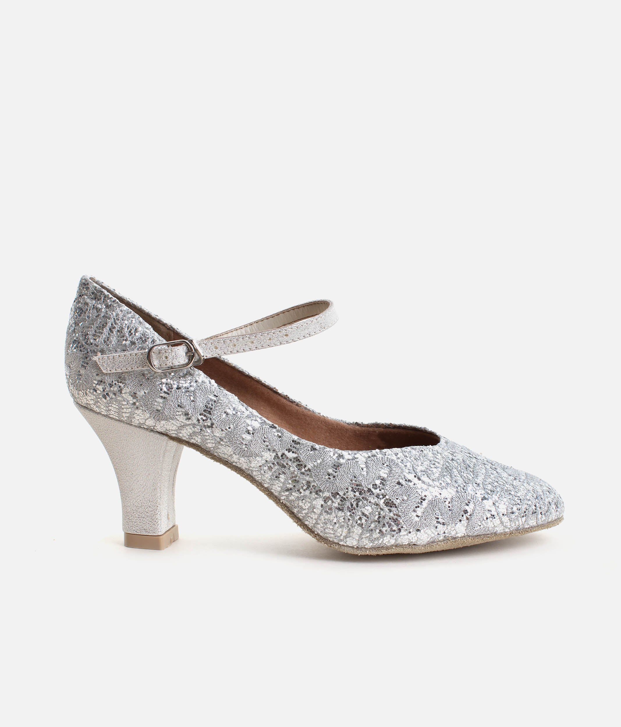 BL166 - Womens Ballroom Heels, Sparkle Fabric Social Dance Shoes