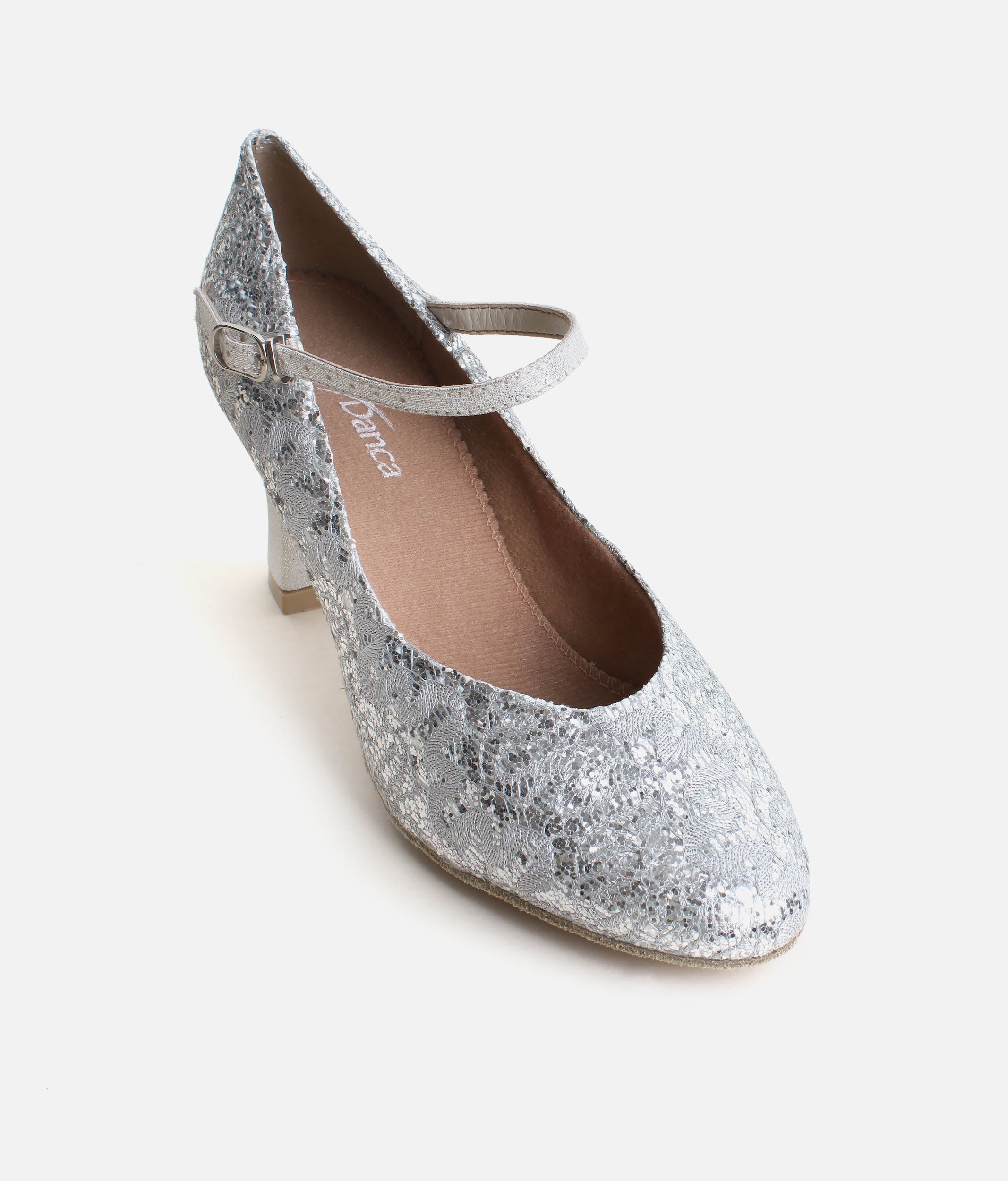 BL166 - Womens Ballroom Heels, Sparkle Fabric Social Dance Shoes
