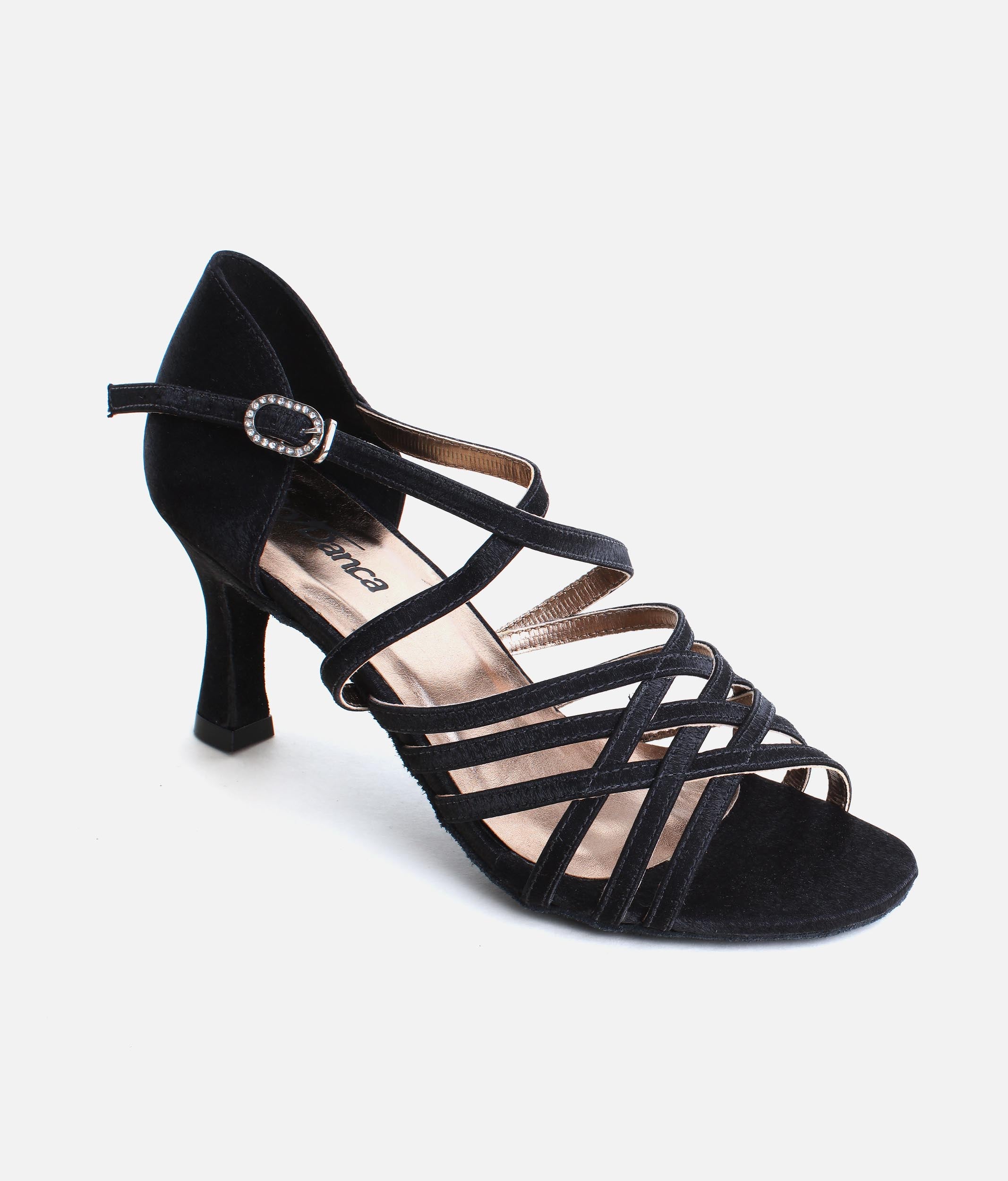 BL178 - Satin Latin Dance Shoes, Plaited Vamp & Cushioned Insole