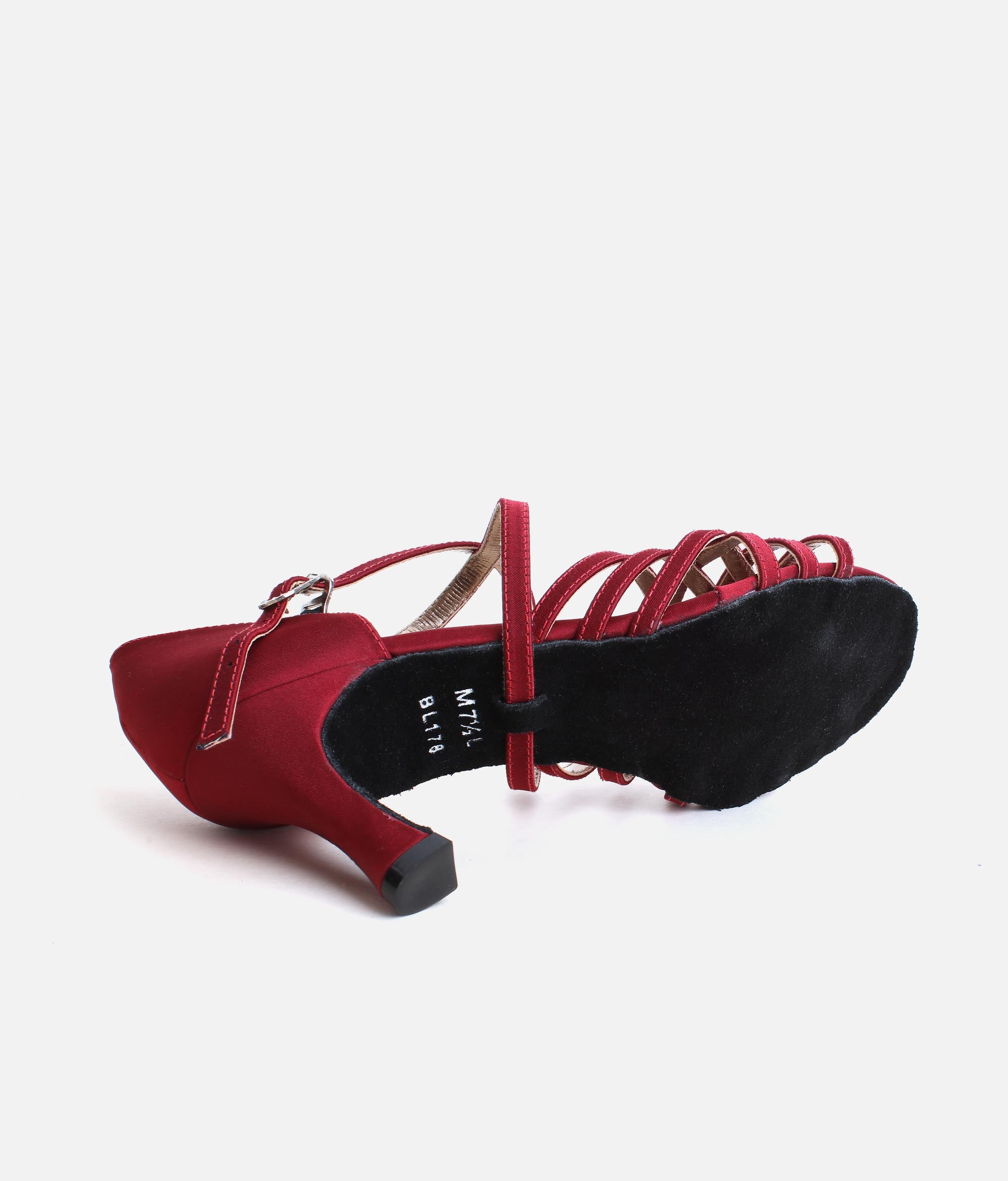 BL178 - Satin Latin Dance Shoes, Plaited Vamp & Cushioned Insole