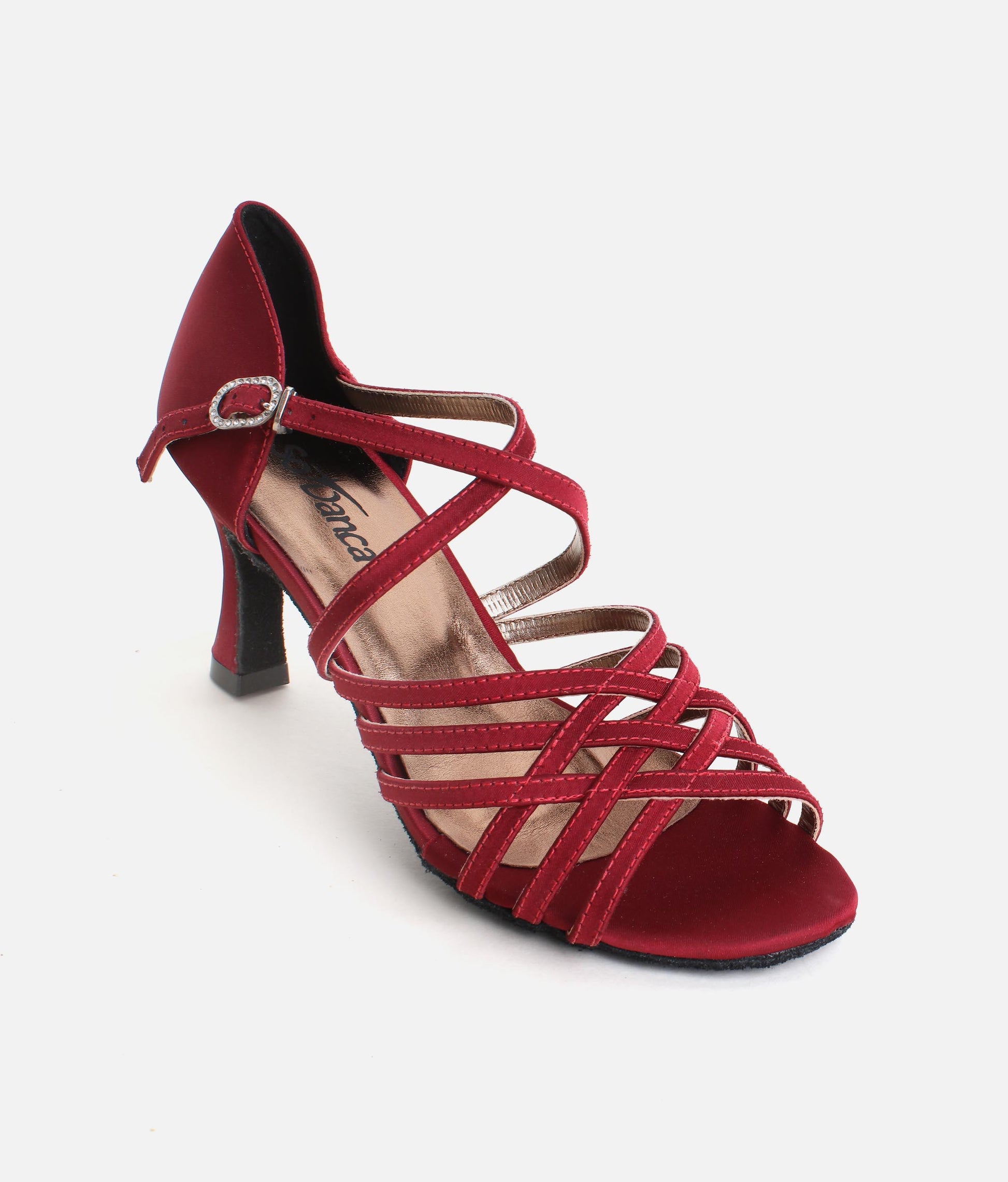 BL178 - Satin Latin Dance Shoes, Plaited Vamp & Cushioned Insole