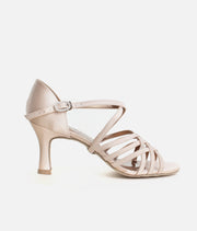 BL178 - Satin Latin Dance Shoes, Plaited Vamp & Cushioned Insole