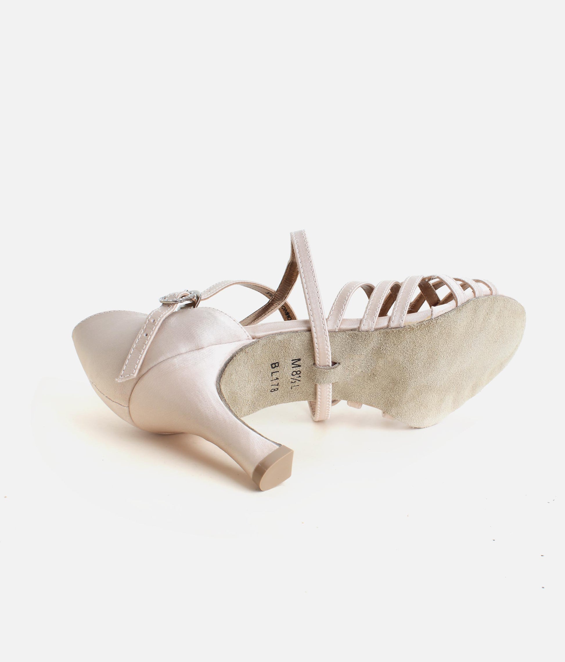 BL178 - Satin Latin Dance Shoes, Plaited Vamp & Cushioned Insole
