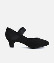 BL184 - Low Heel Practice Ballroom Shoes, Suede Sole & Elastic Strap