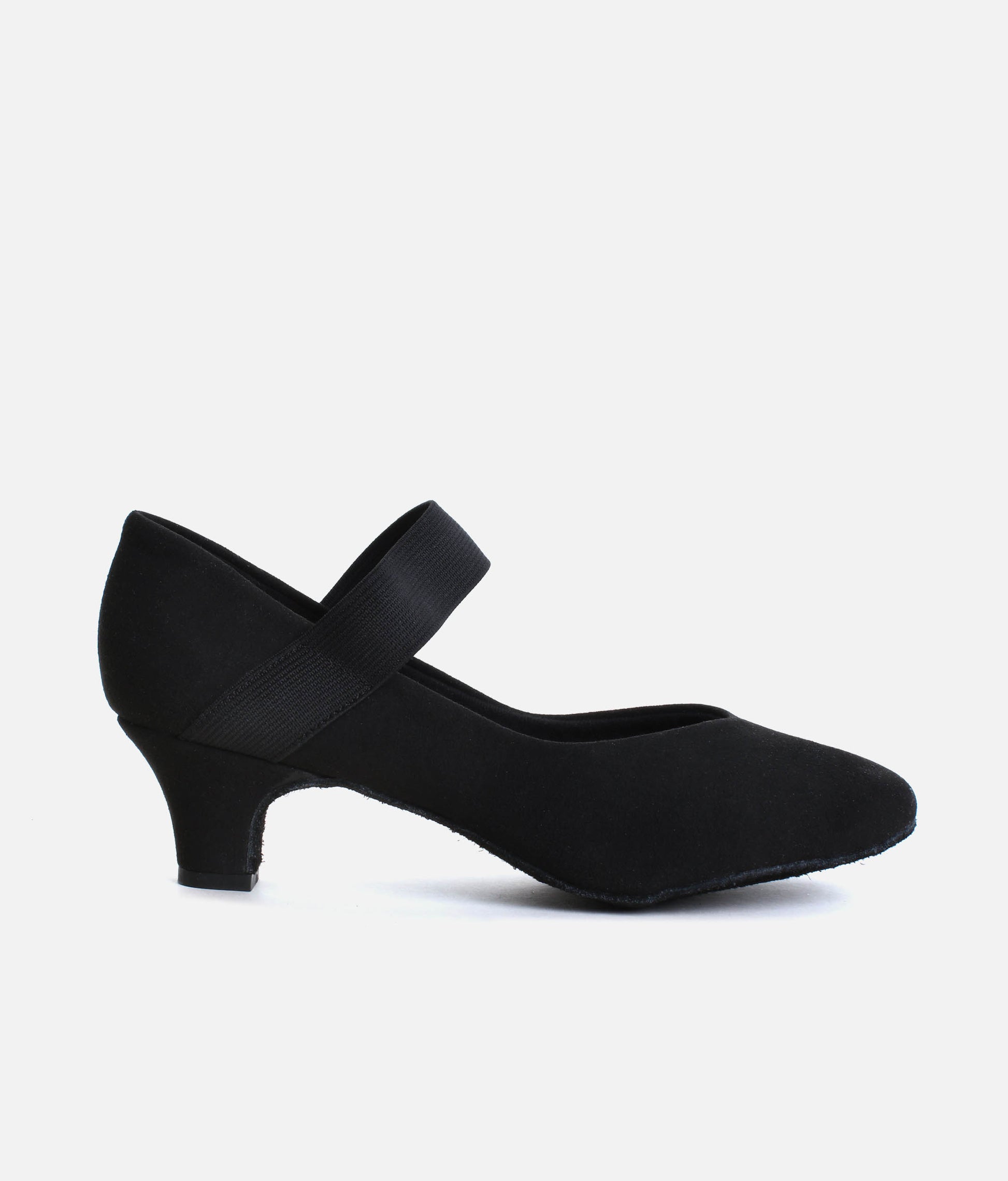 BL184 - Low Heel Practice Ballroom Shoes, Suede Sole & Elastic Strap