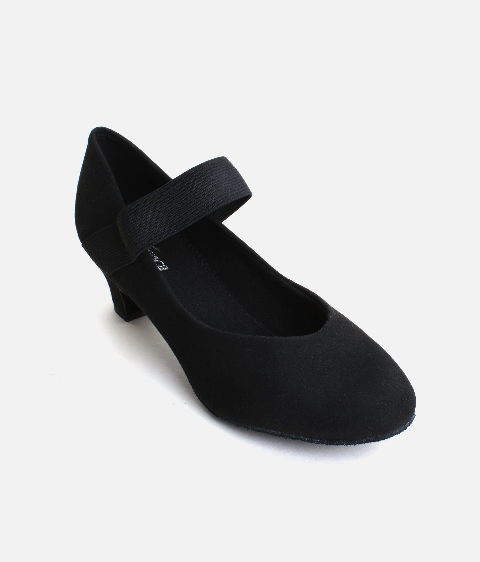 BL184 - Low Heel Practice Ballroom Shoes, Suede Sole & Elastic Strap