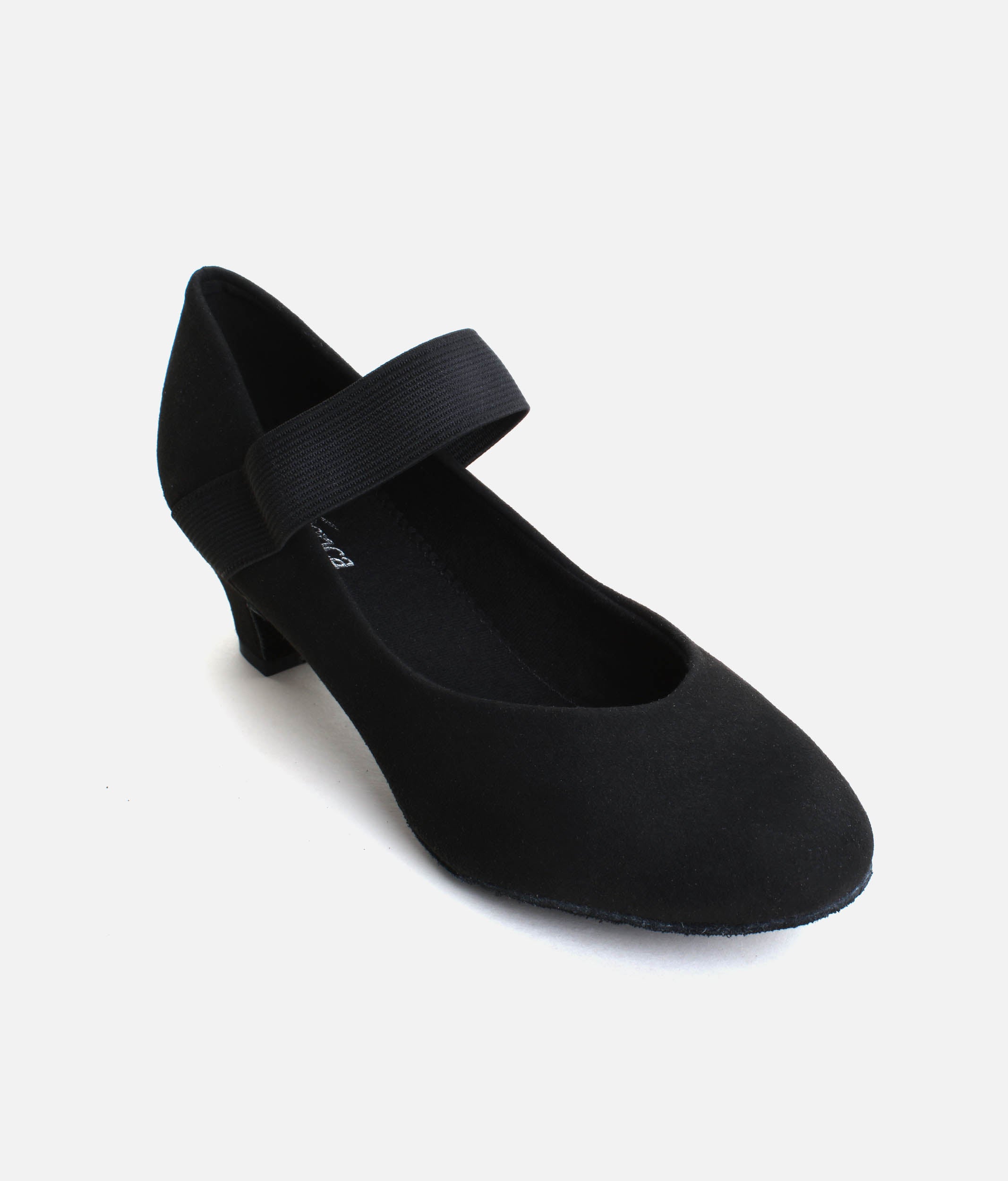 BL184 - Low Heel Practice Ballroom Shoes, Suede Sole & Elastic Strap