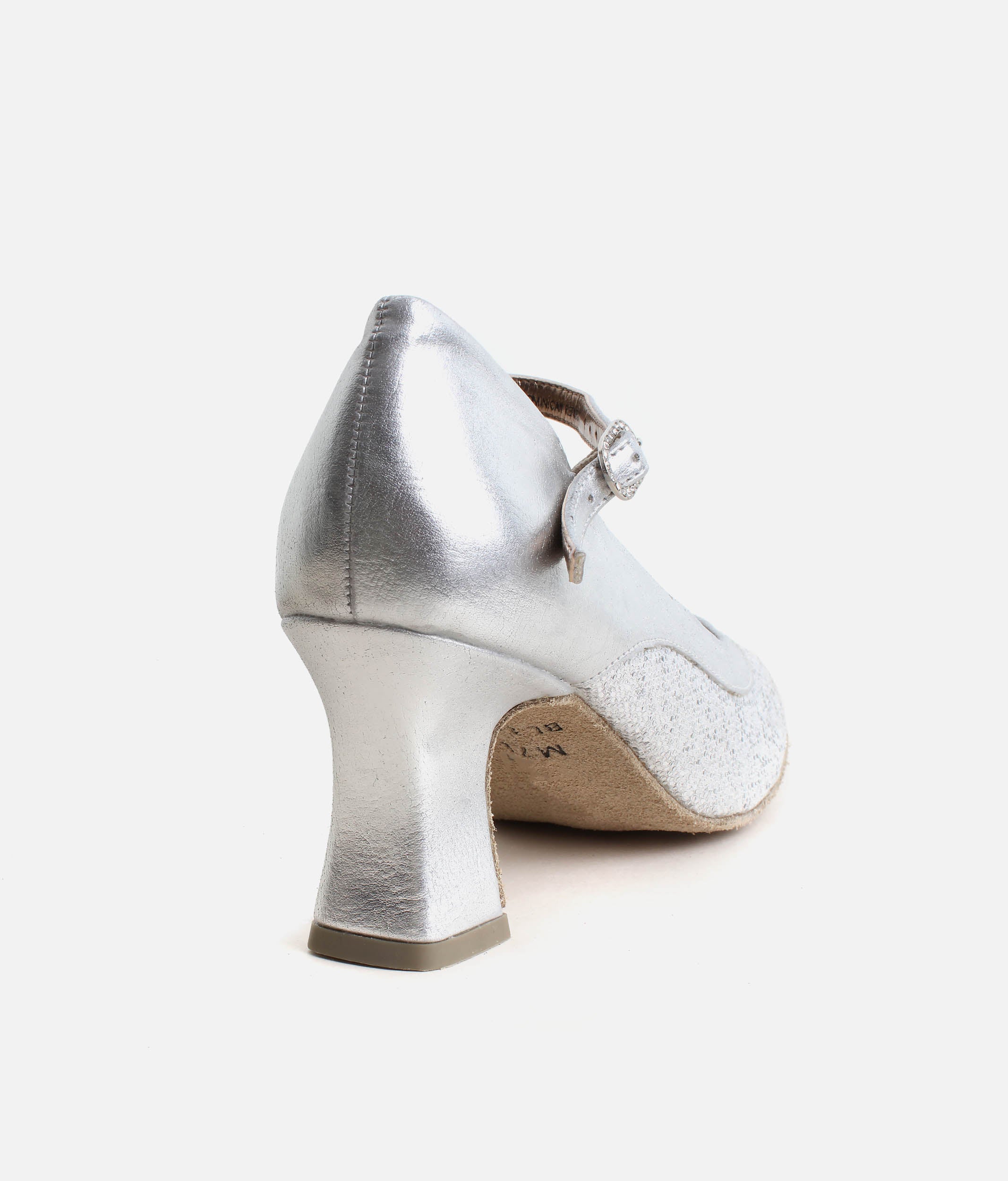 BL194 - Heeled Court Ballroom Dance Shoes, Sparkle Canvas & Patent