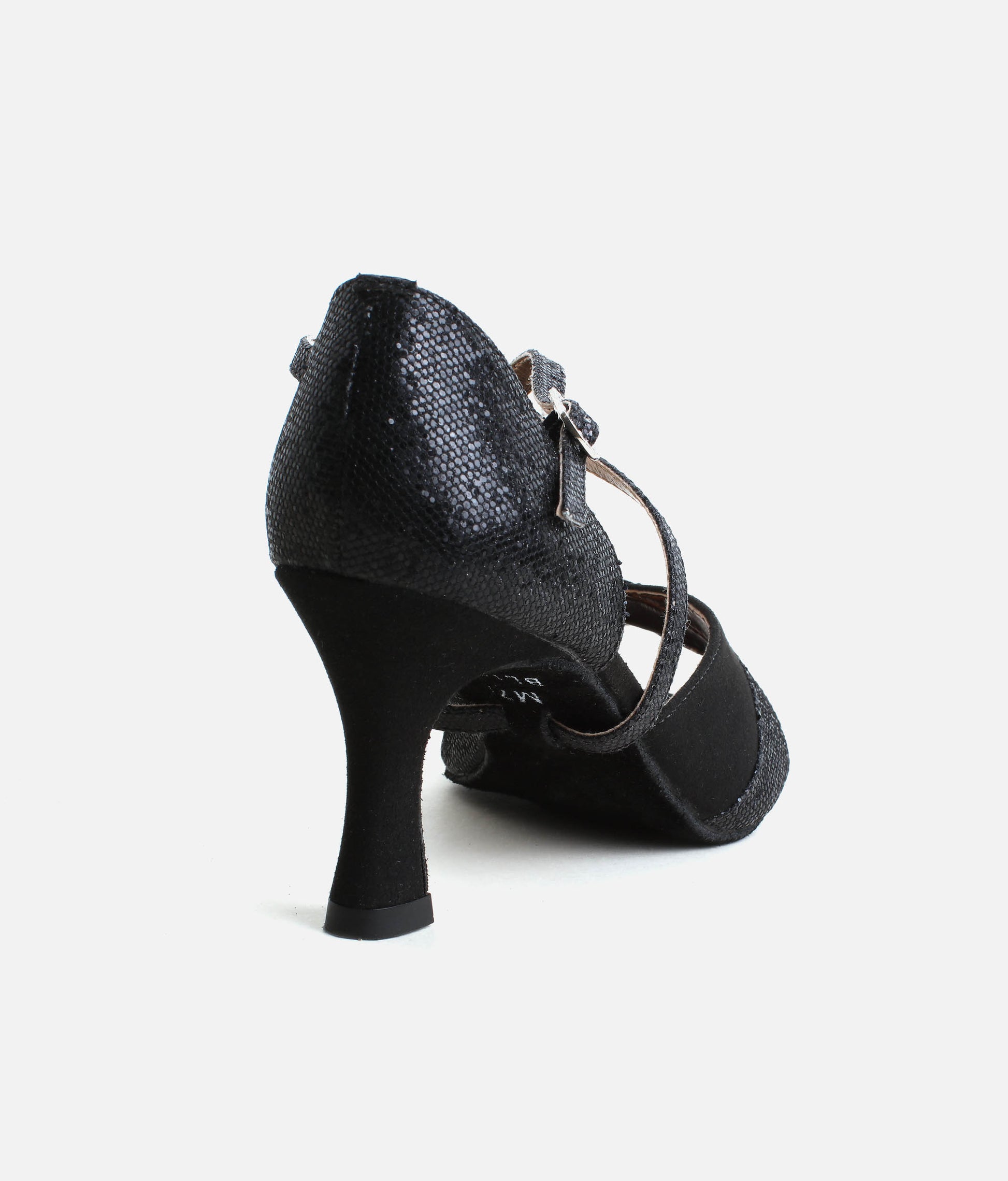 BL196 - Open-Toe Ballroom Dance Shoes, X-Strap with Rhinestone Buckle