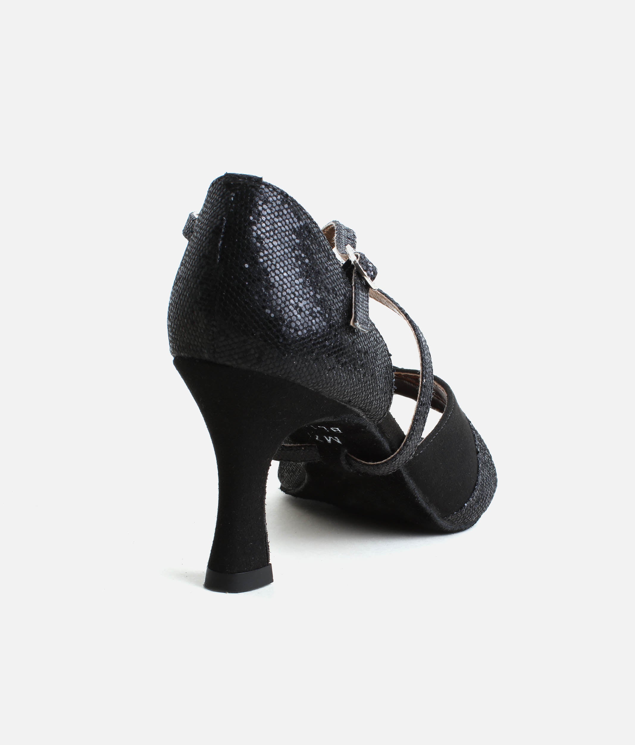 BL196 - Open-Toe Ballroom Dance Shoes, X-Strap with Rhinestone Buckle
