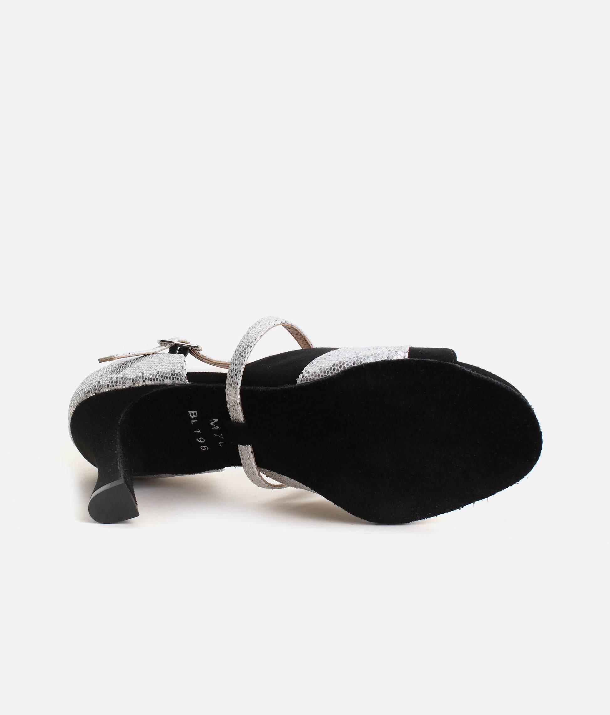 BL196 - Open-Toe Ballroom Dance Shoes, X-Strap with Rhinestone Buckle