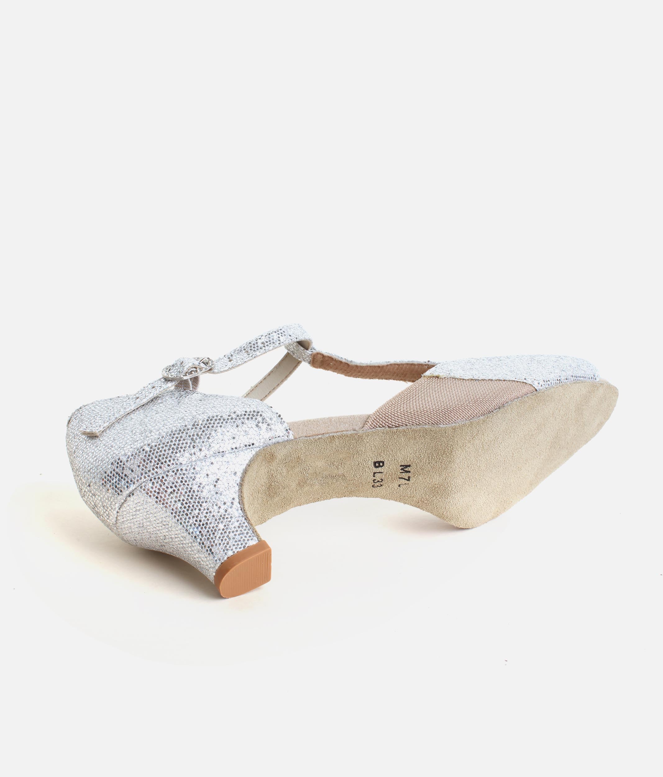 BL33 - Womens Sparkle Open-Toe Ballroom Shoes for Social & Latin Dancing