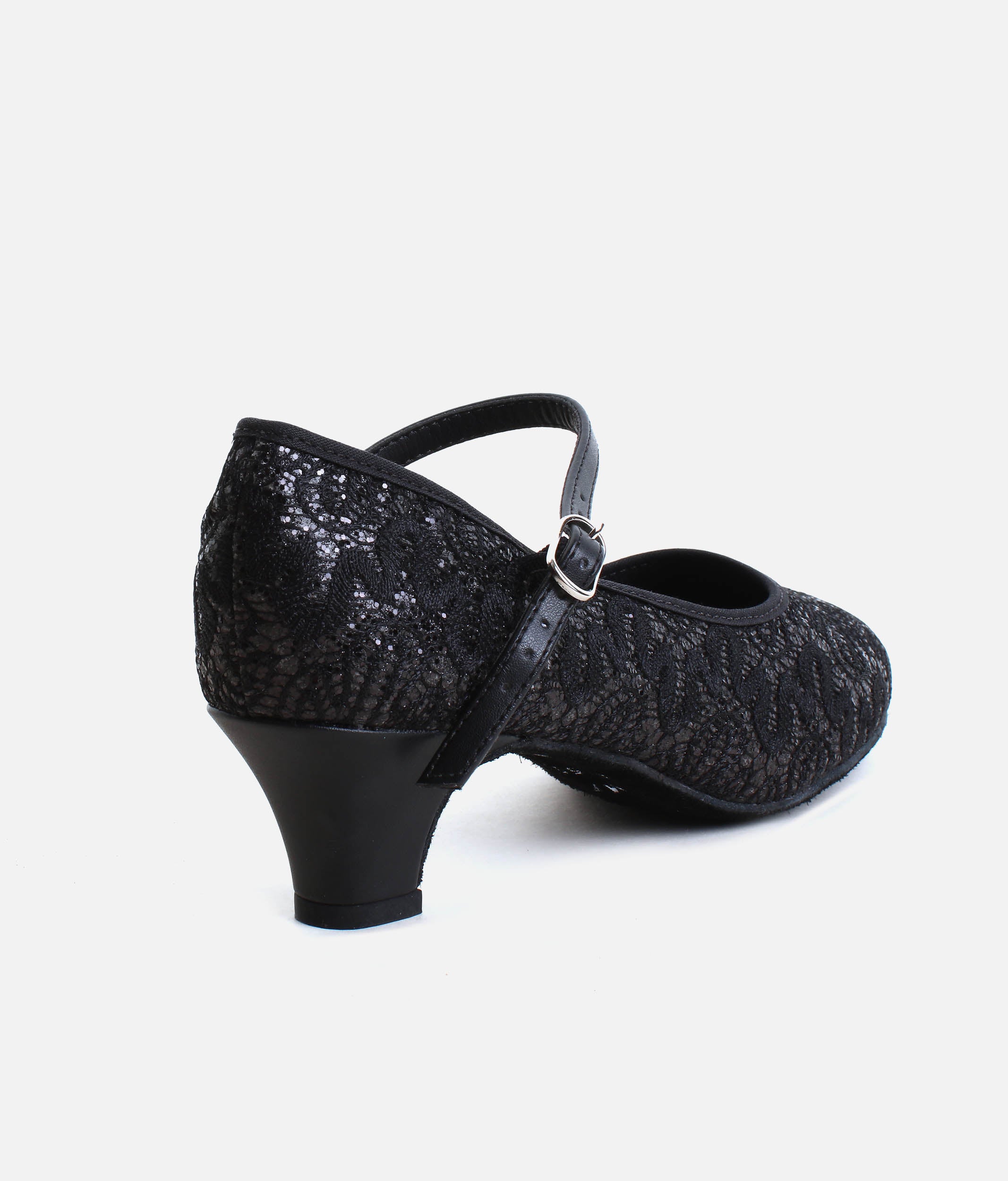 BL502 - Sparkle Ballroom Dance Shoes with Low Heel & Buckle Strap