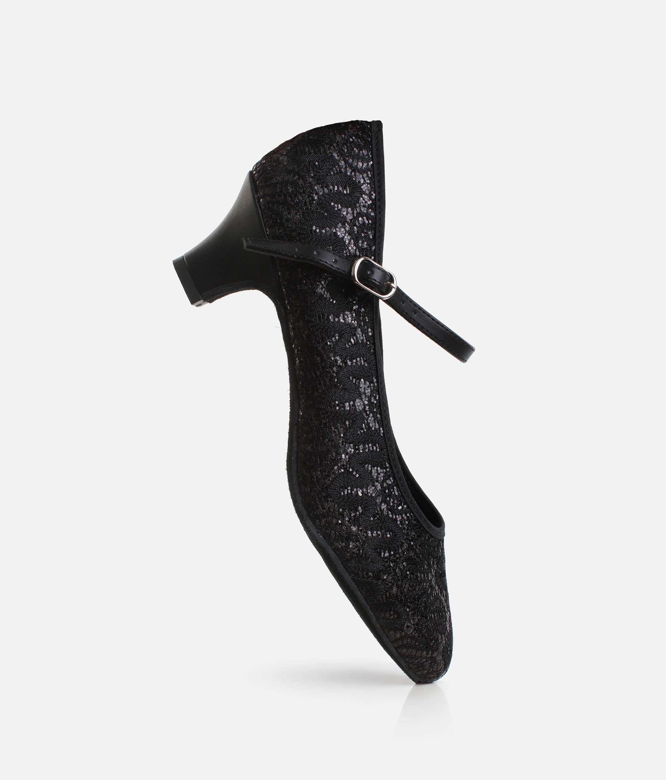 BL502 - Sparkle Ballroom Dance Shoes with Low Heel & Buckle Strap