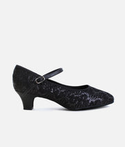 BL502 - Sparkle Ballroom Dance Shoes with Low Heel & Buckle Strap