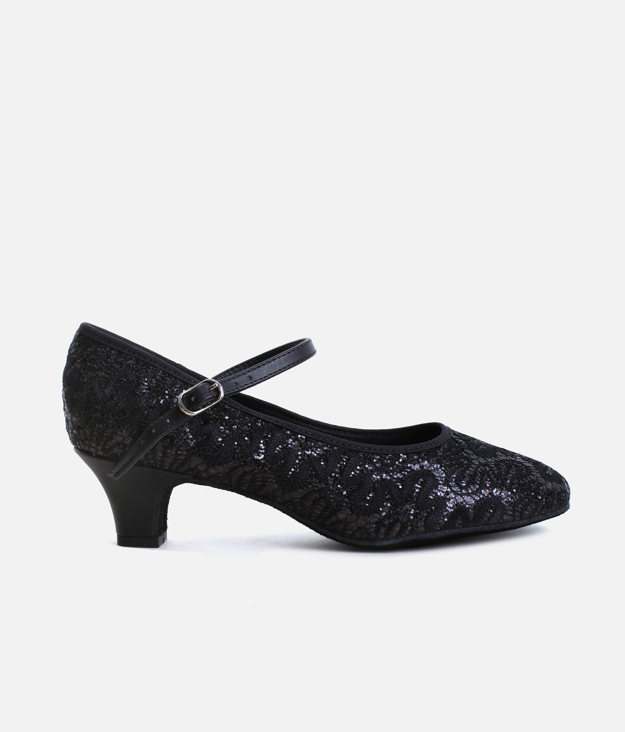 BL502 - Sparkle Ballroom Dance Shoes with Low Heel & Buckle Strap