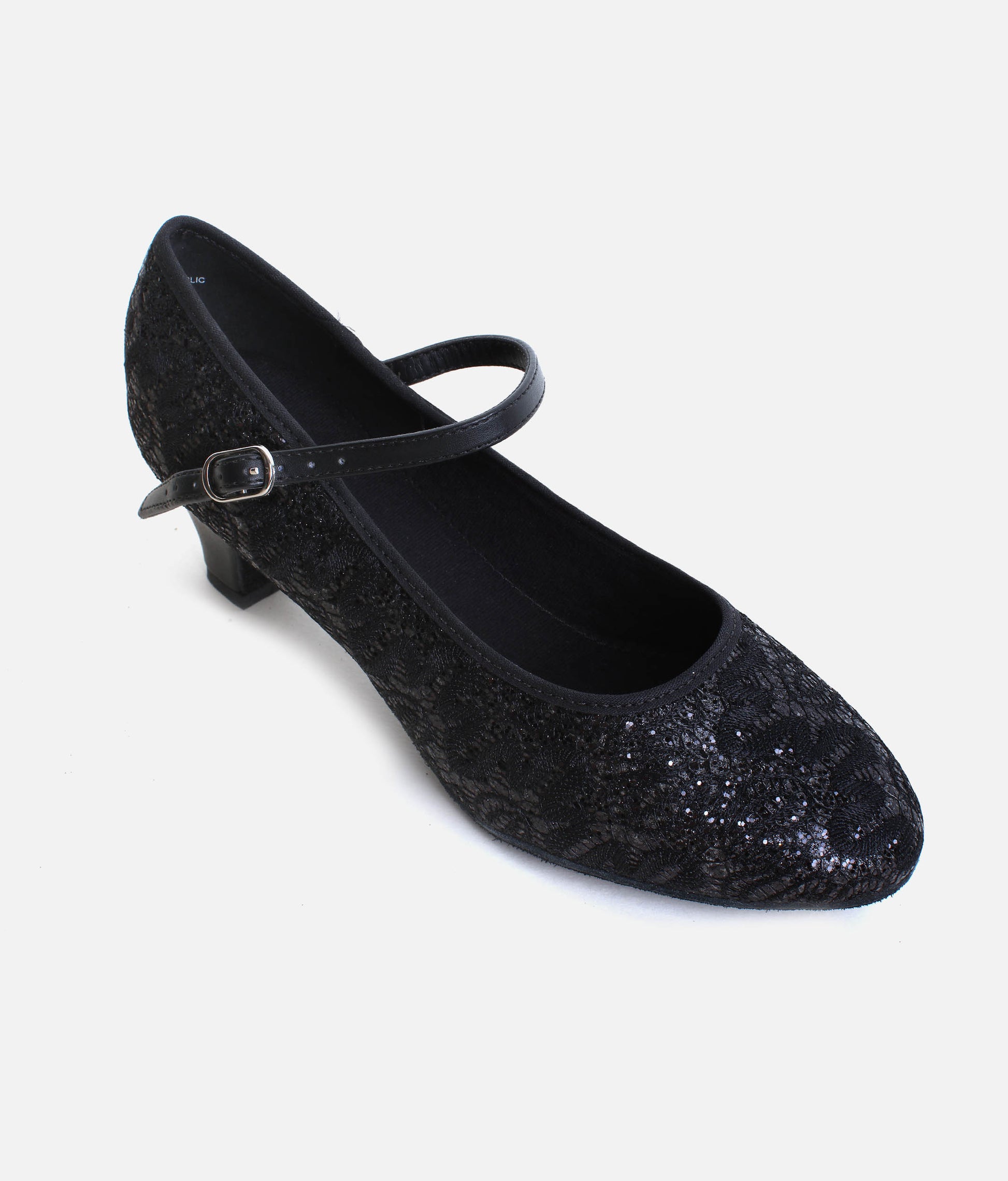 BL502 - Sparkle Ballroom Dance Shoes with Low Heel & Buckle Strap