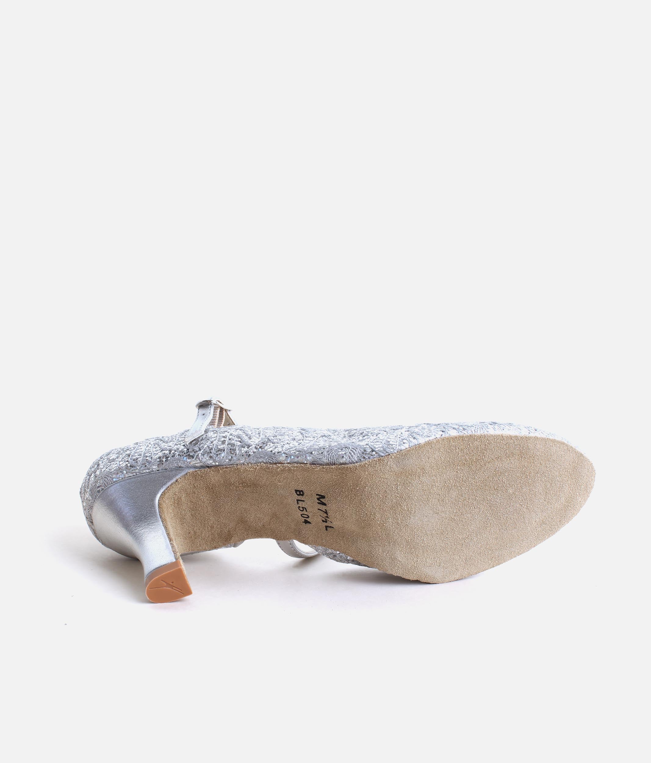 BL504 - Womens Ballroom Practice Shoes with Criss-Cross Straps & Suede Sole