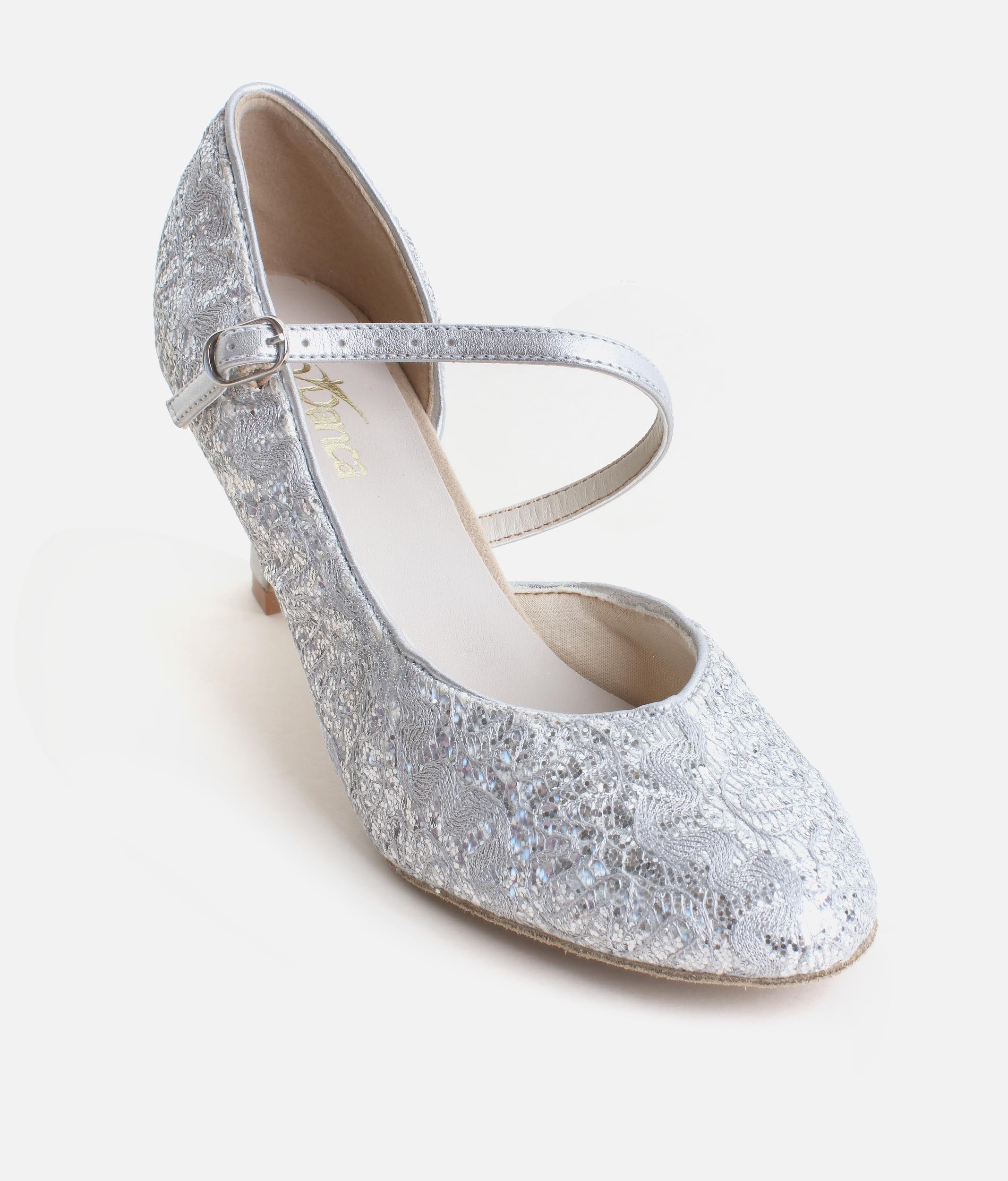 BL504 - Womens Ballroom Practice Shoes with Criss-Cross Straps & Suede Sole