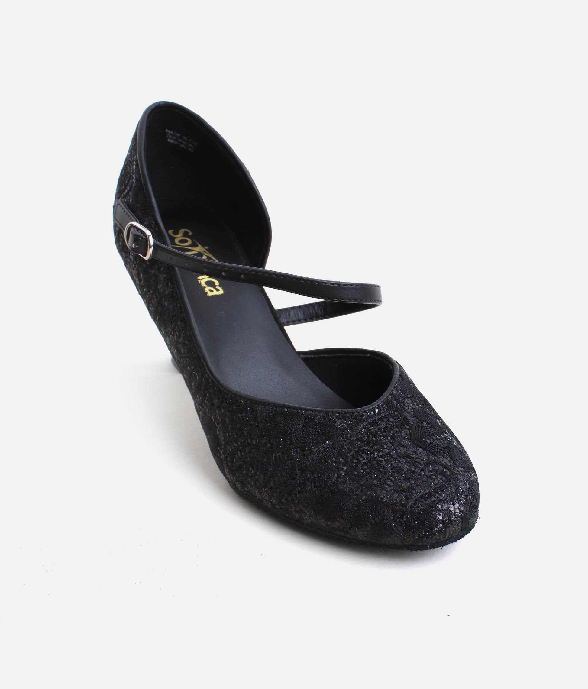 BL504 - Womens Ballroom Practice Shoes with Criss-Cross Straps & Suede Sole