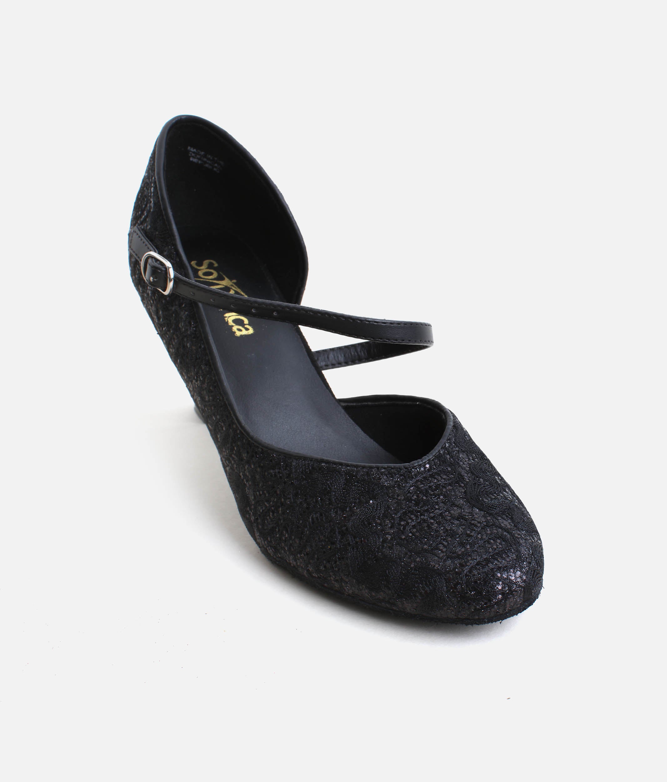 BL504 - Womens Ballroom Practice Shoes with Criss-Cross Straps & Suede Sole