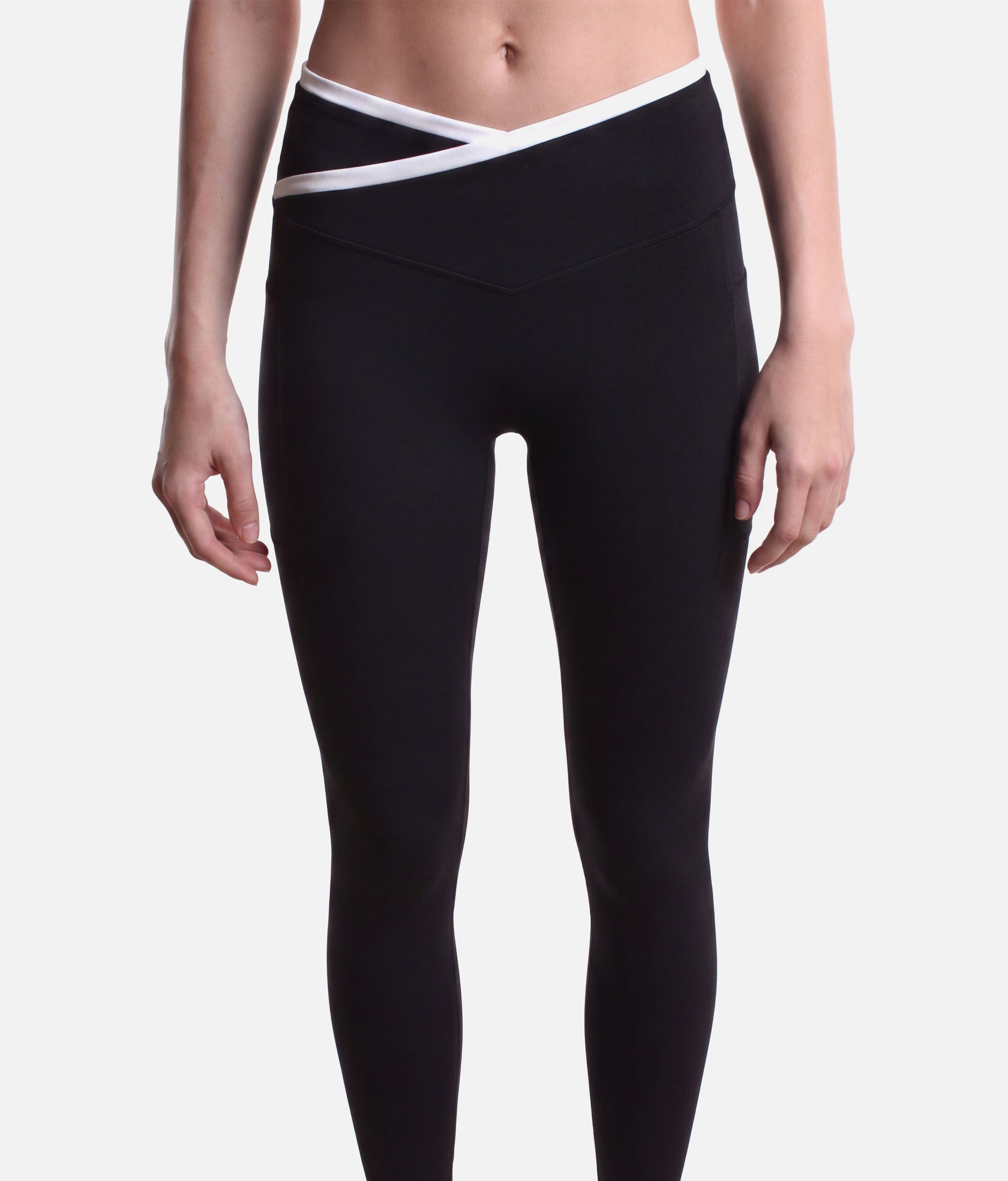 Crisscross Hourglass® Contrast Leggings - Two Deep Pockets