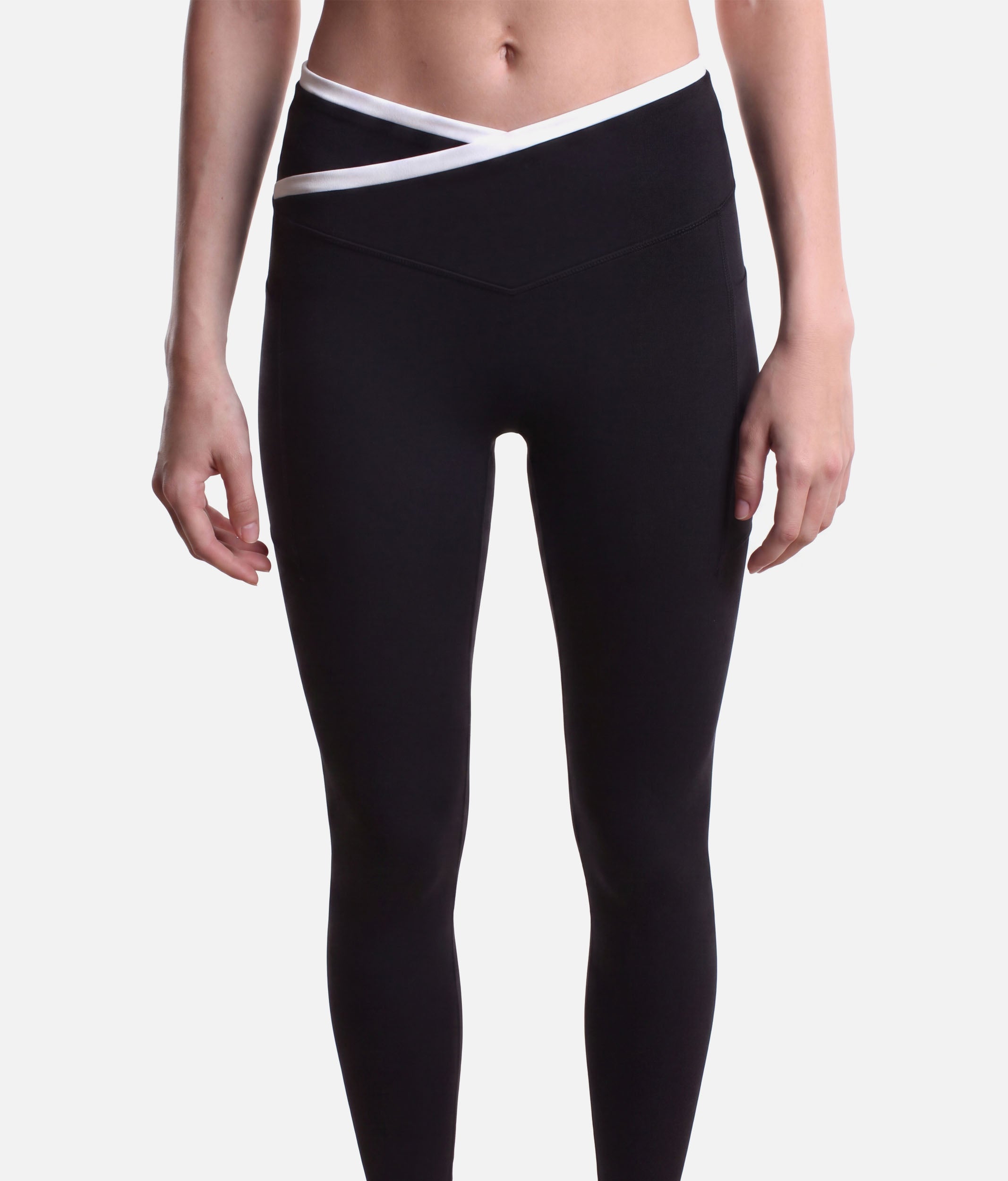 Crisscross Hourglass® Contrast Leggings - Two Deep Pockets