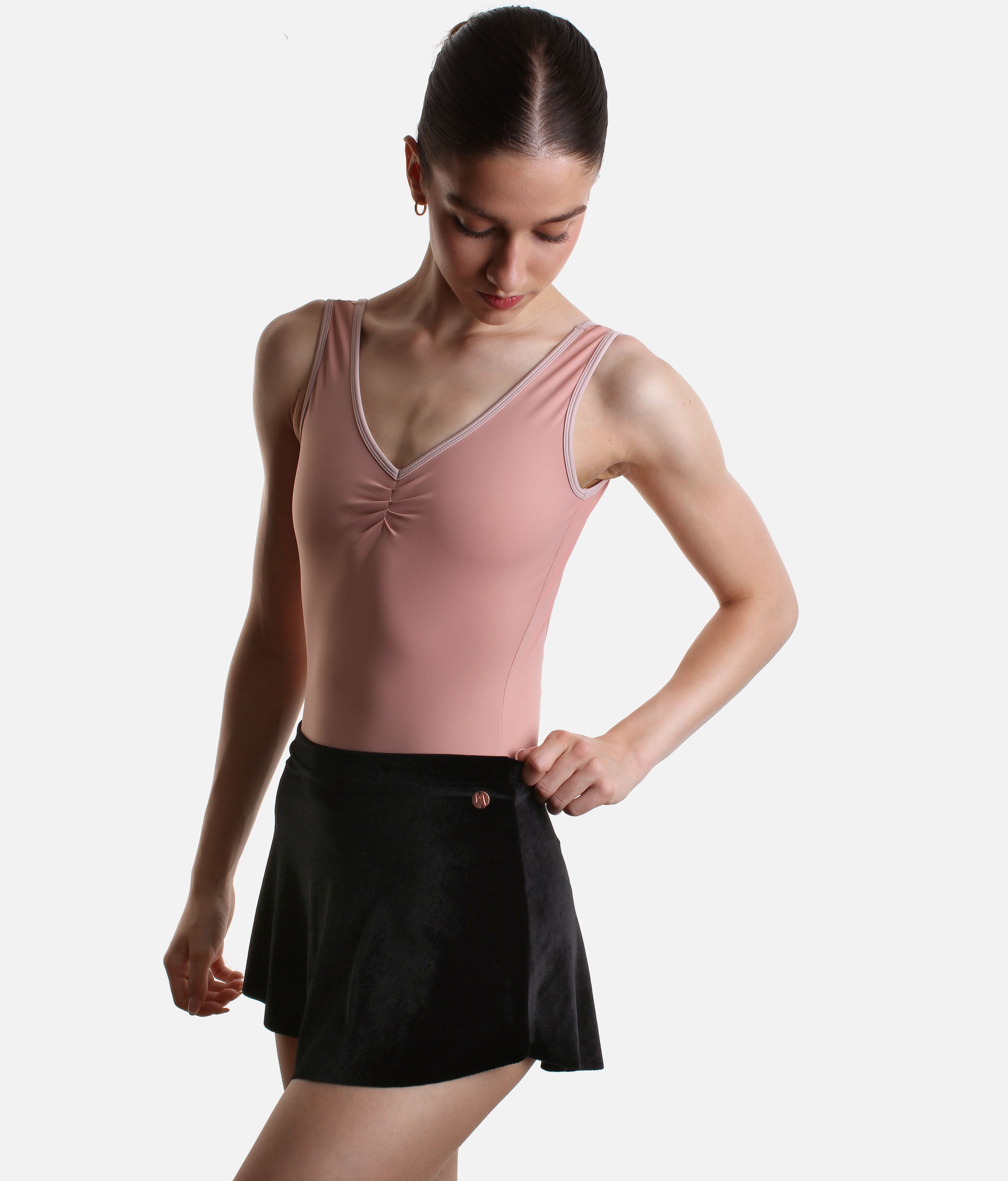 Short Velvet Ballet Skirt, Comfortable Pull-On Dance Skirt - VELA