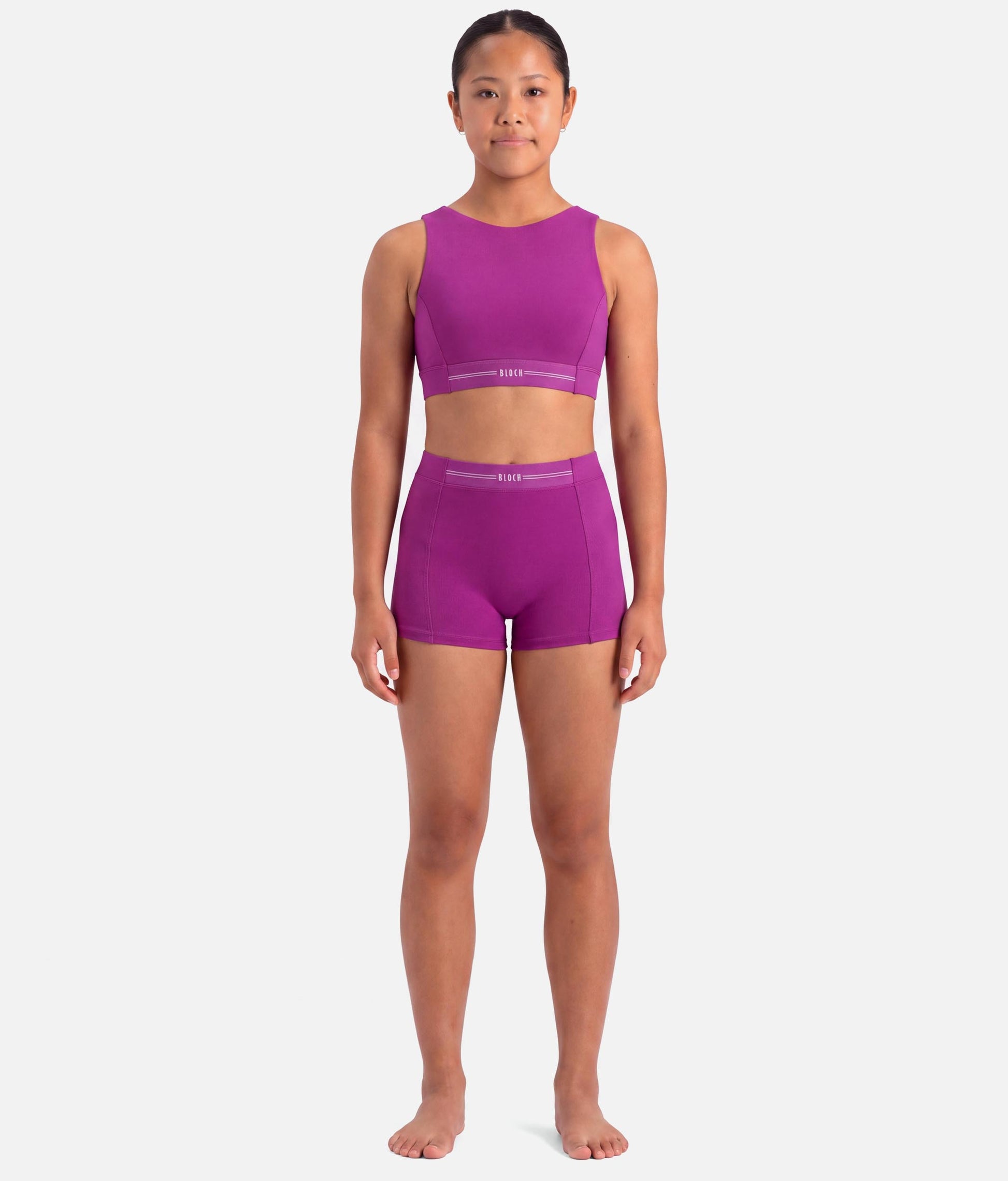 Girls Grace High-Waisted Dance Shorts in Orchid - CR90016
