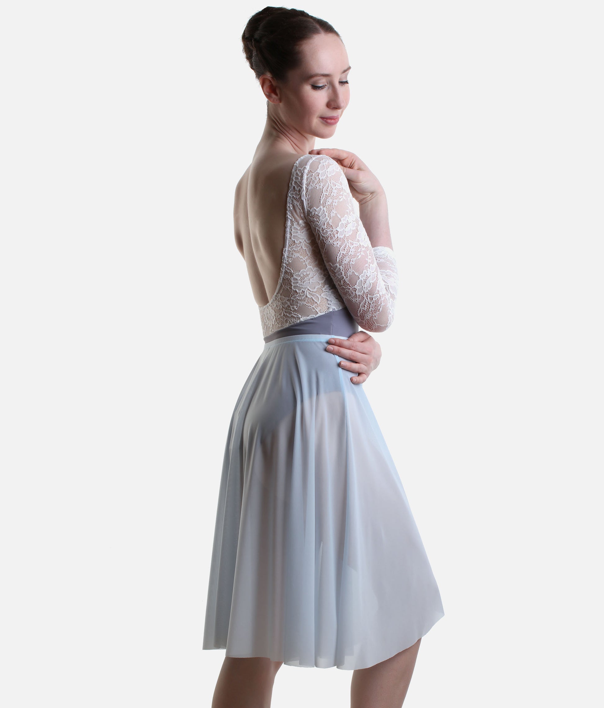 Long Mesh Ballet Skirt, Pull-On Ballet Rehearsal Skirt - ARIANA