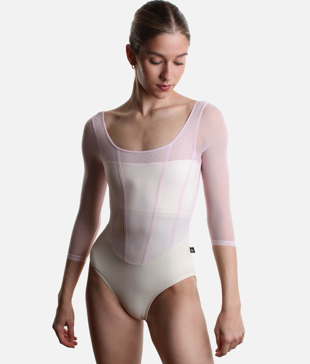 Sofia Parfait Marshmallow Long Sleeve Ballet Leotard - Pastel Mesh