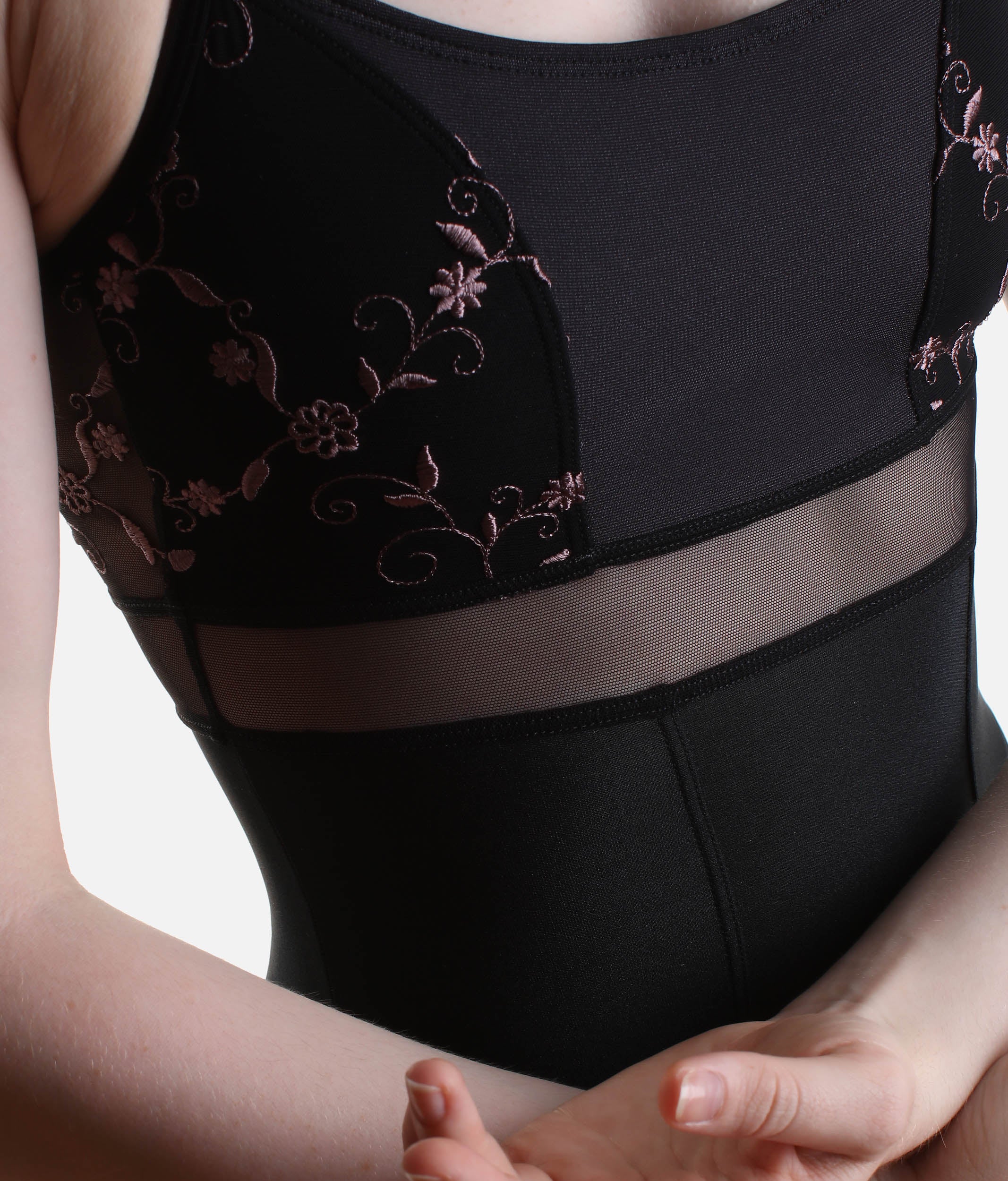 Black Ballet Leotard with Premium Stretch Fabric - BRIGID CL Nero