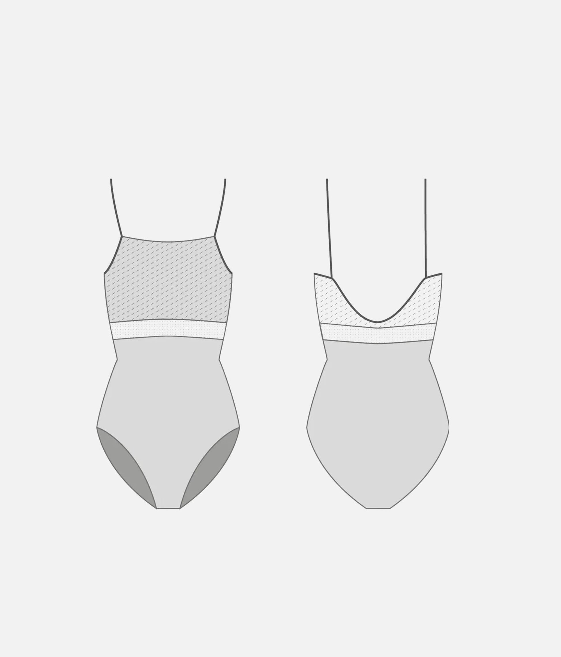 Luxury Blue Ballet Leotard with Embroidered Waistband - BRIGID DI Atlantic