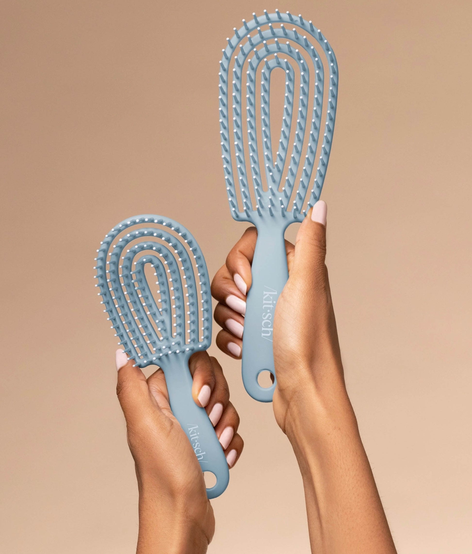Haze Blue Detangling Flexi Brush – Mini Travel Hair Brush for All Hair Types