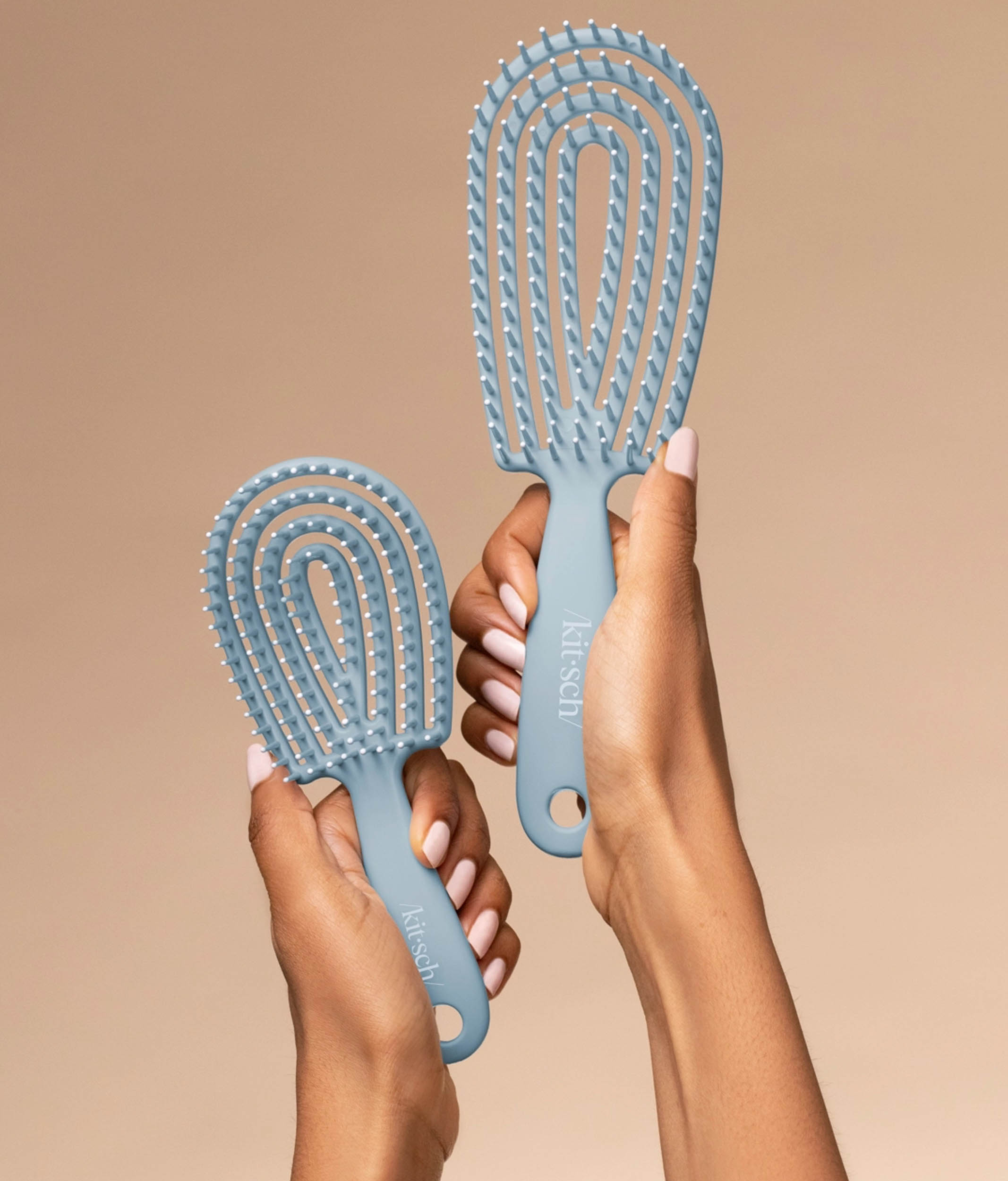 Haze Blue Detangling Flexi Brush – Mini Travel Hair Brush for All Hair Types