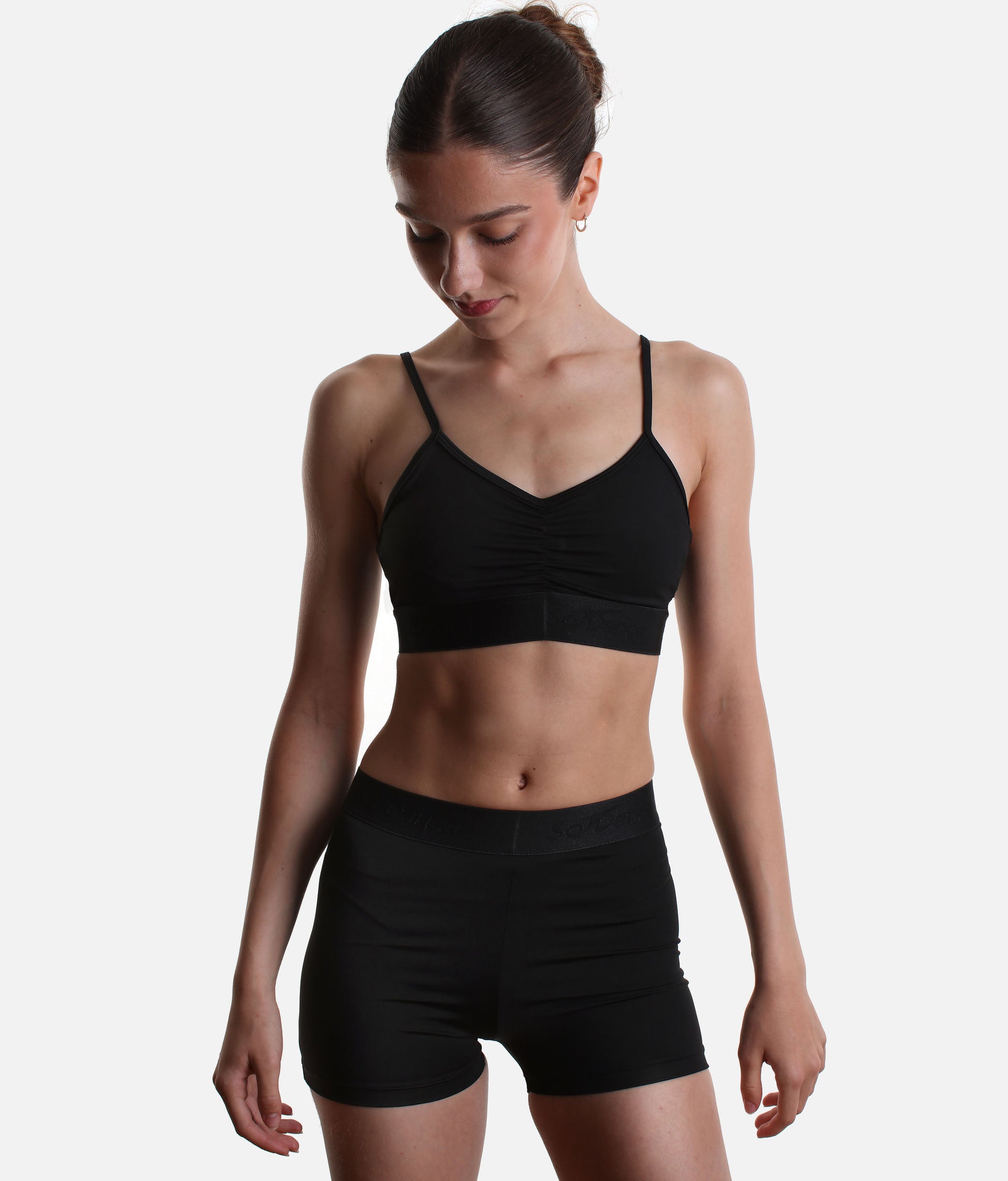 Women’s Microfiber Dance Shorts, Branded Waistband - BY104